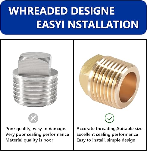 Miniatura 4 de Tapón de drenaje de latón NPT de 12 pulgada, paquete de 2 tapones de drenaje para Bayliner Four Winns Glastron Larson Sea Ray Starcraft y muchos