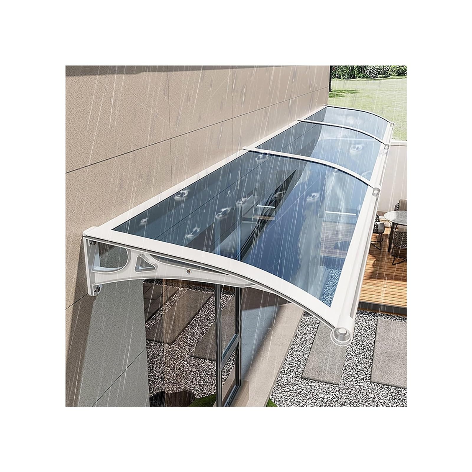 Auvent de fenêtre anti-UV et toit de porte durable pour entrées et balcons