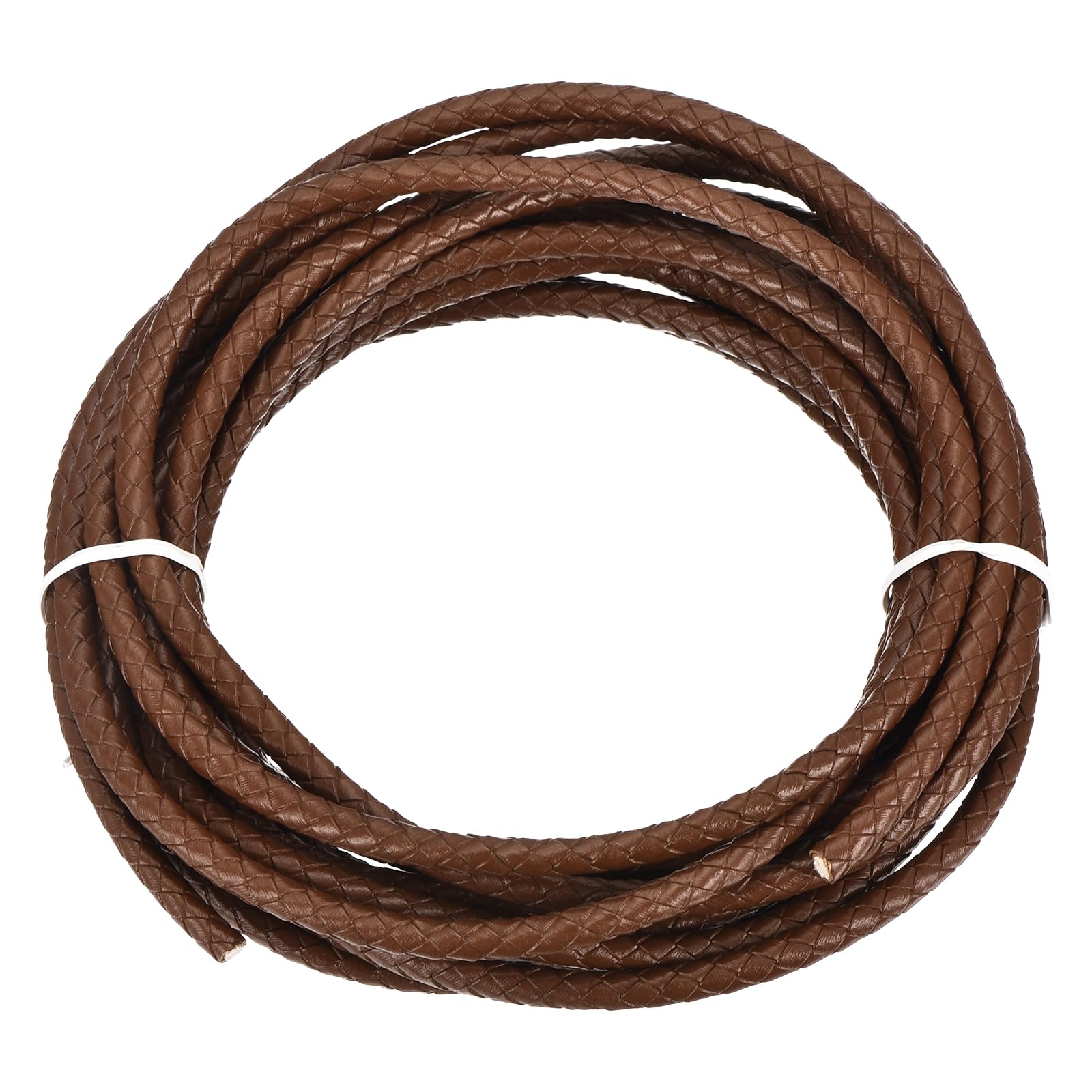 Rebower Round Braided Leather Cord 4mm Bolo Leather Cord String Rope for Jewelry Making Necklaces, Bracelets, Wraps, Crafts