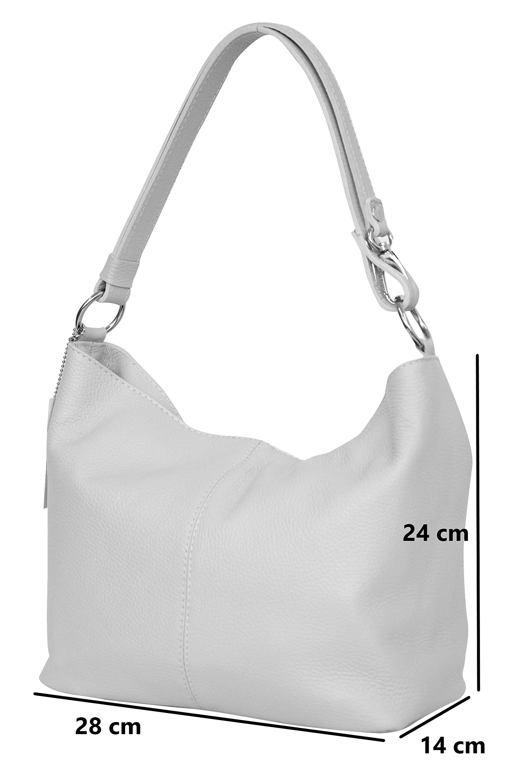 AMBRA Moda Damen Leder Handtasche Schultertasche Umhängetasche Hobo bag GL005