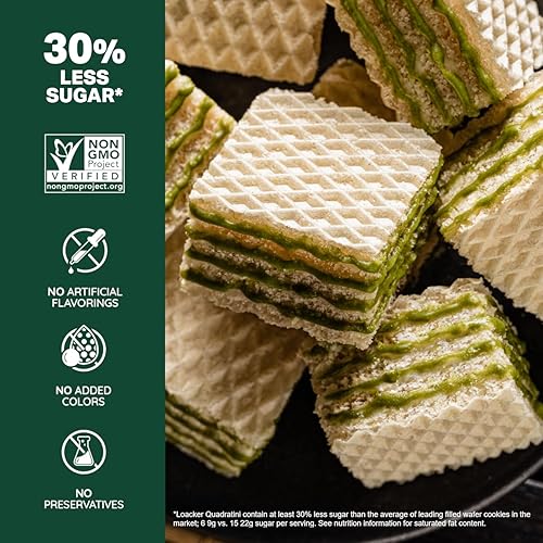 Miniatura 3 de Loacker Quadratini - Galletas prémium de oblea de matcha, 220 gramos7.76onzas, paquete de 6
