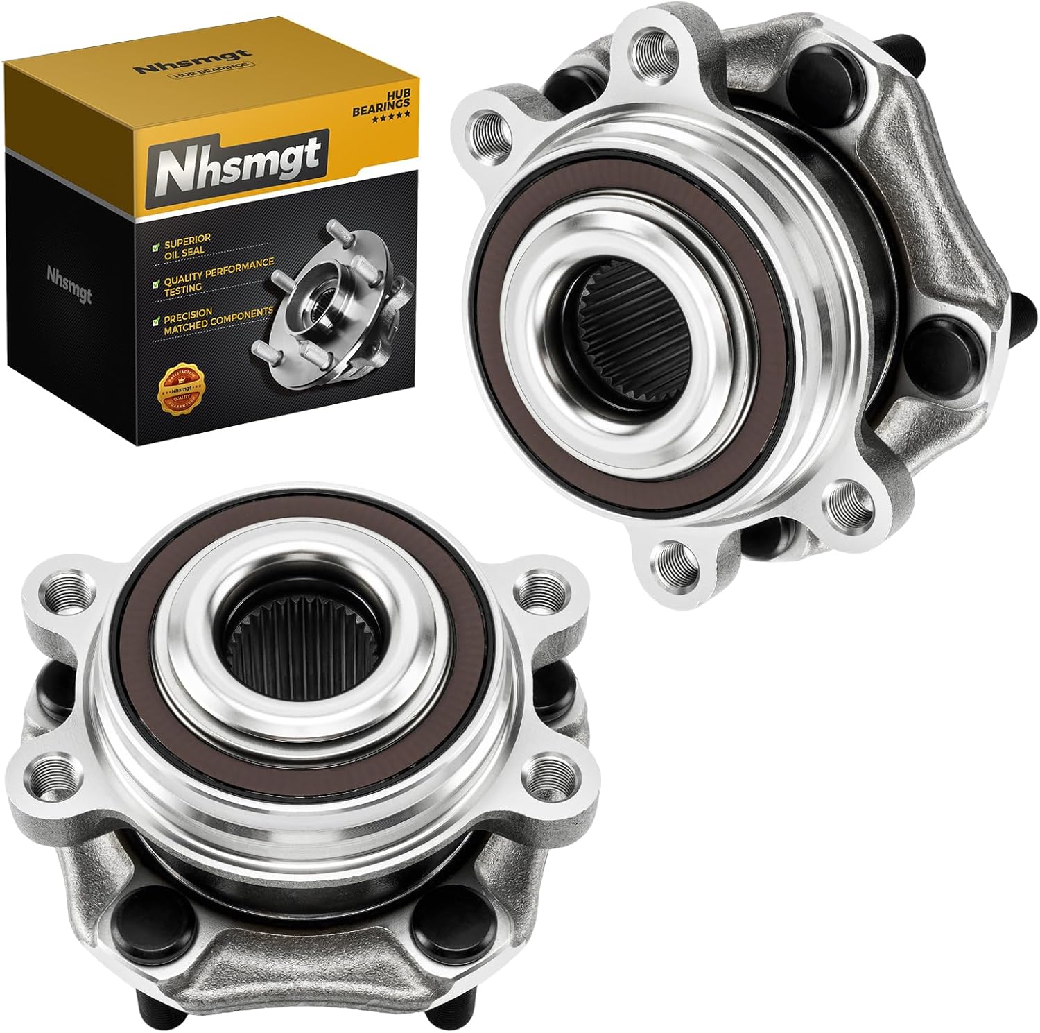 2X 513447 Front Wheel Bearing and Hub Assembly Compatible with Nissan Altima 2019 2020 2021 2022 2023, 5 Lugs