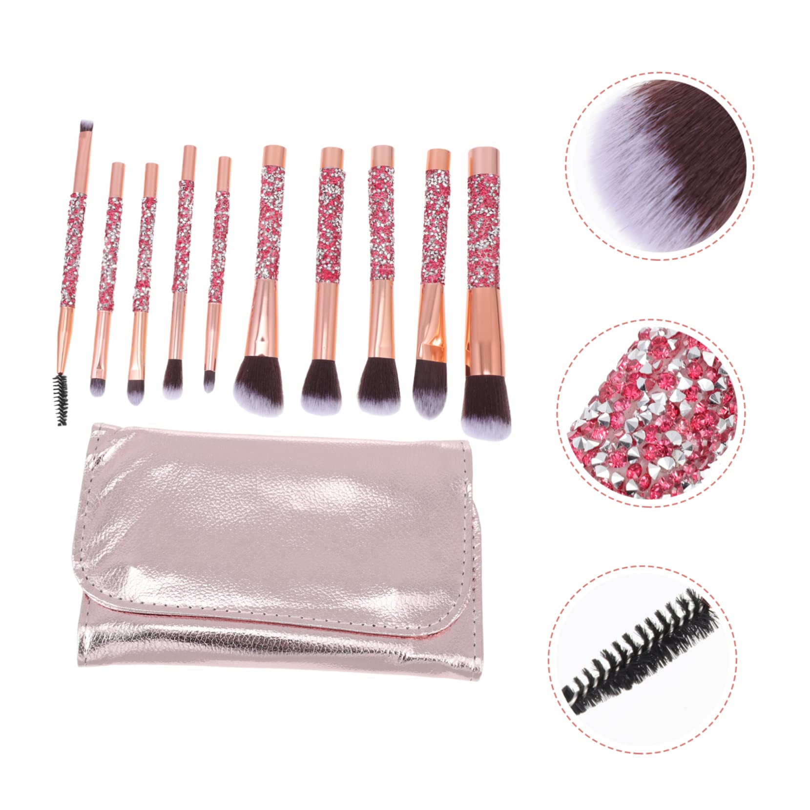 NIYANGLE 1Set Makeup Brush Versatile Blush and Eye Shadow Applicators for Women Compact Portable with Storage Bag for Travel and Everyday Use