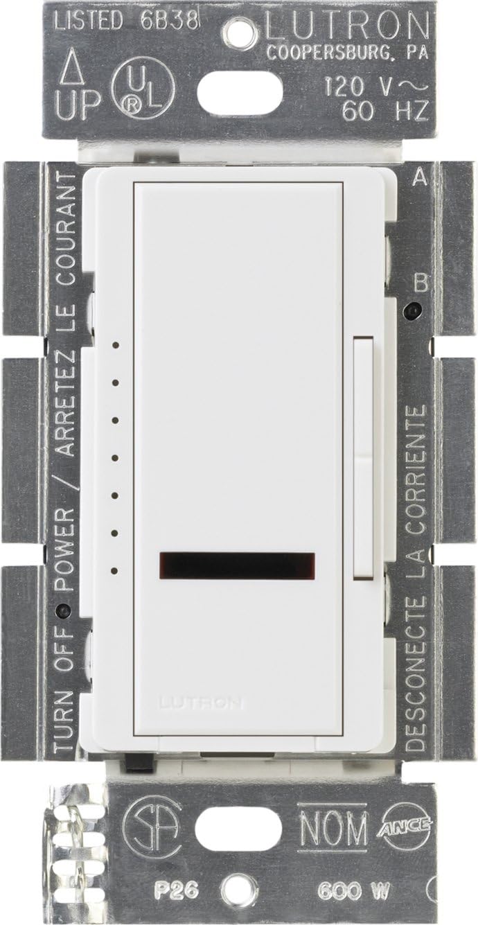 Lutron Maestro IR 1000-Watt Dimmer Switch for Incandescent and Halogen Bulbs, Single-Pole, MIR-1000-WH, White
