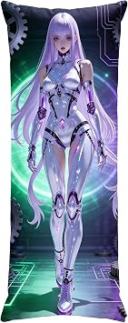 Anime Girl Body Pillow Cover, Sexy Girl Throw Pillow, Cyberpunk Character Design, 2Way Soft Double-Sided Print Pillowcase,Dakimakura for Game Lover,Manga Otaku