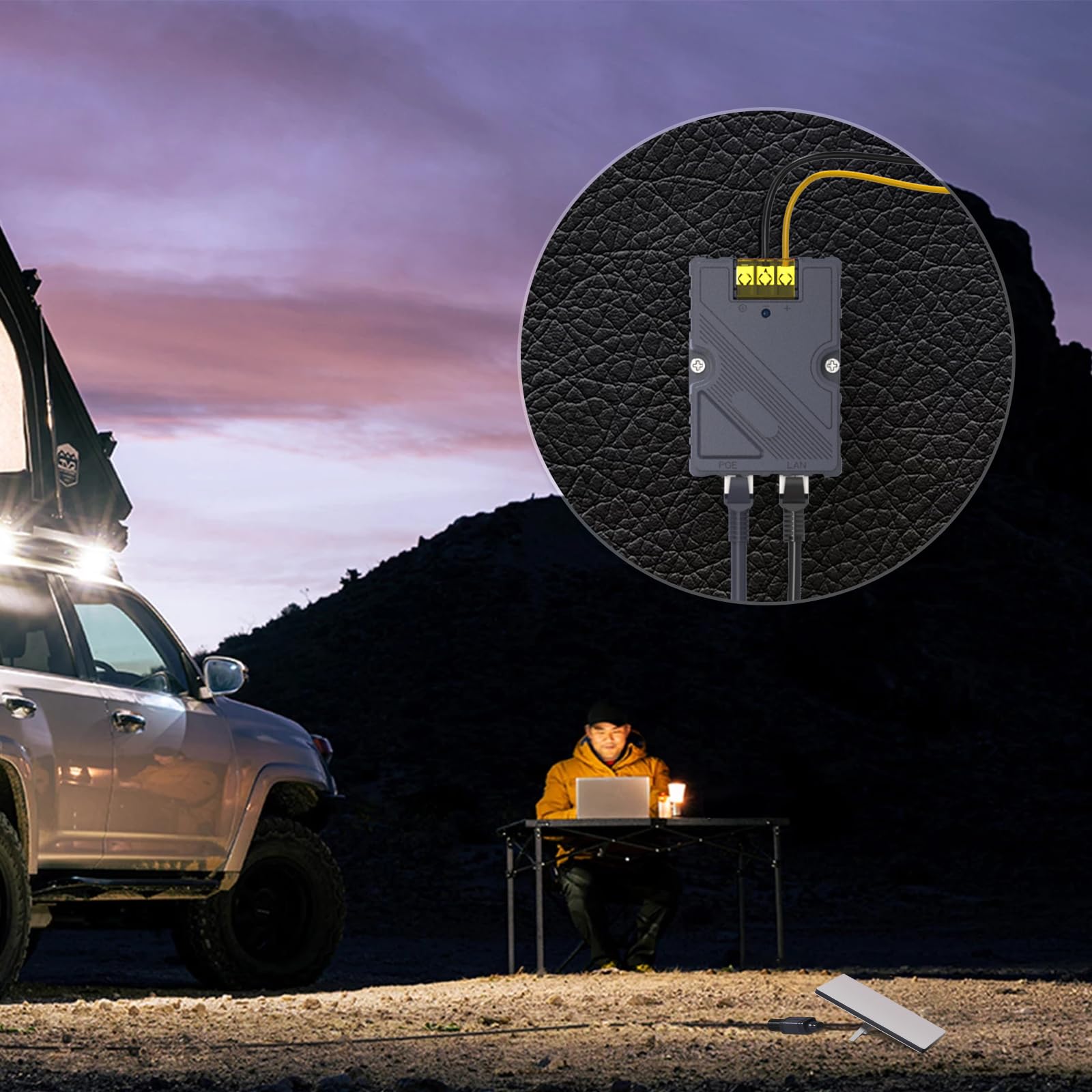 Inyectores de alimentación a través de Ethernet, divisor de alimentación a través de red Ethernet para kits de Internet por satélite, accesorios de conexión a Internet por satélite