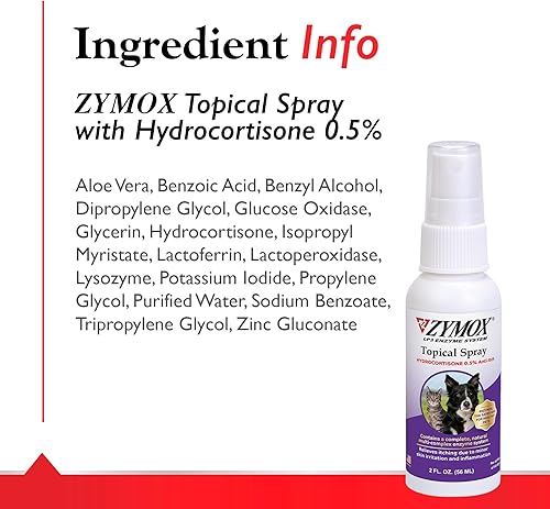 Miniatura 5 de Pet King Brands Zymox Pet Spray con hidrocortisona 2 onzas