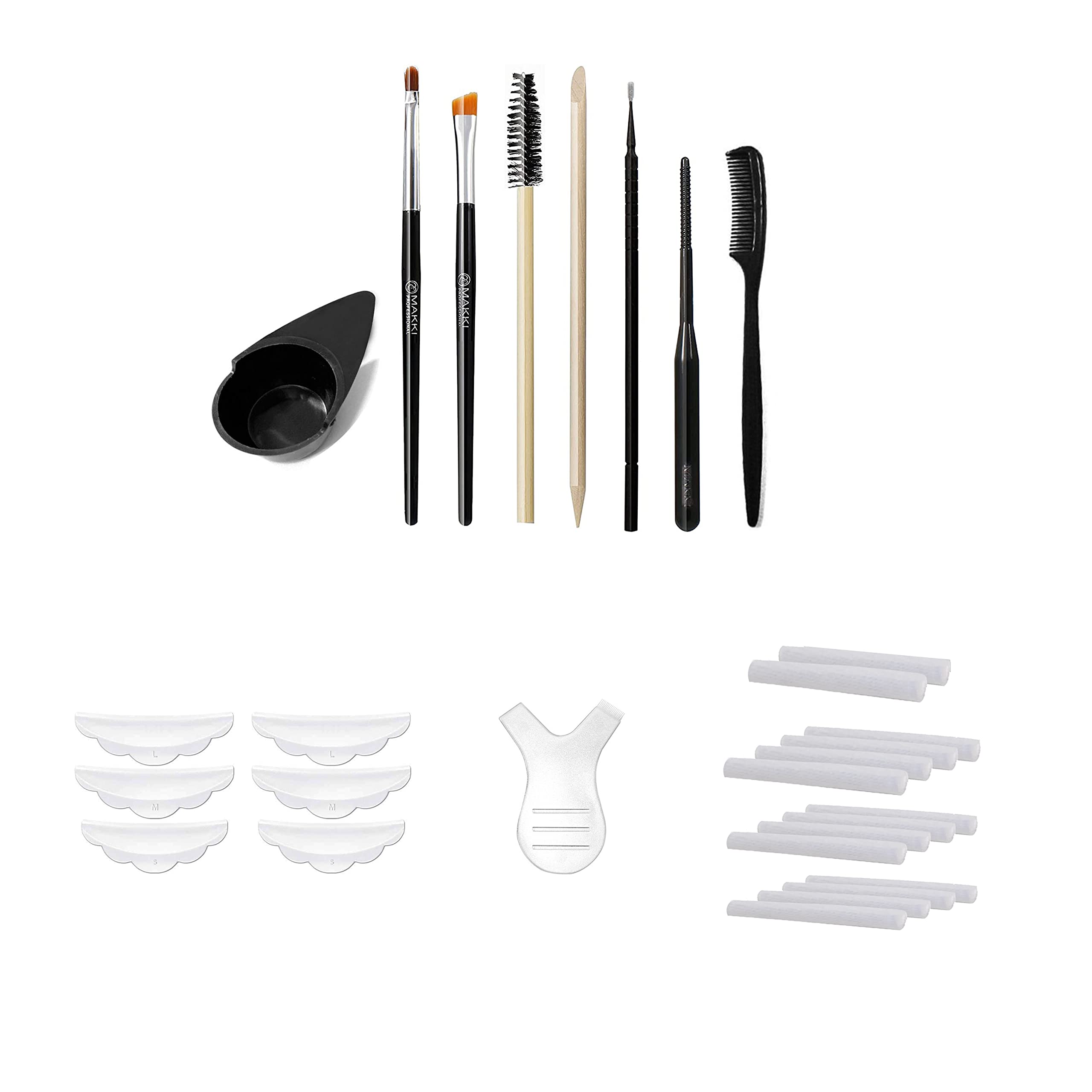29 PCS TOOL KIT LASH LIFT AND PERMING APPLICATION SET RODS, SILICONE CURLERS, Y APPLICATOR, BRUSHES, STICK