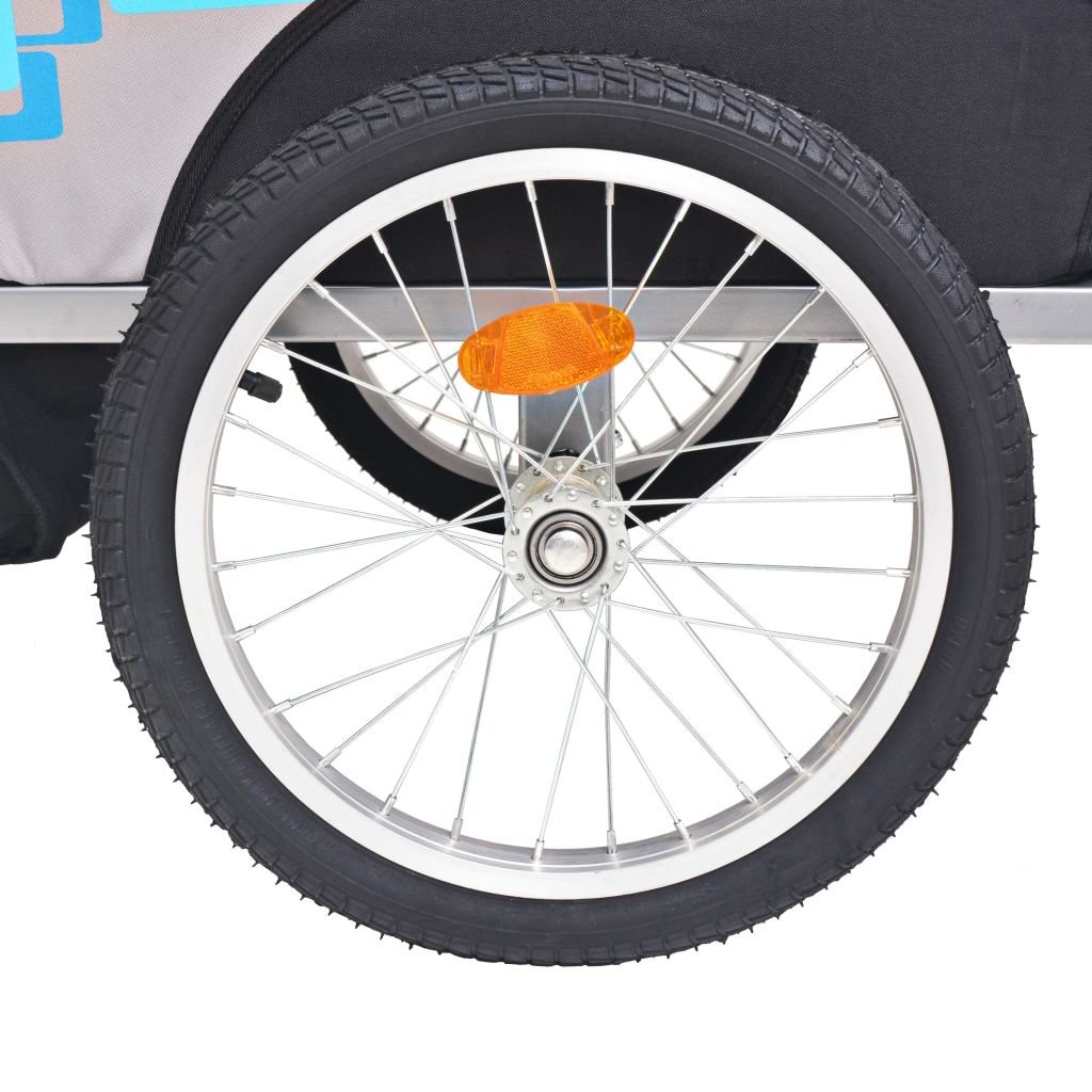 Remolque de Bicicleta para niños, Remolque Bici Perro, Remolque Bicicleta De Carga, Gris y Azul 30 kg