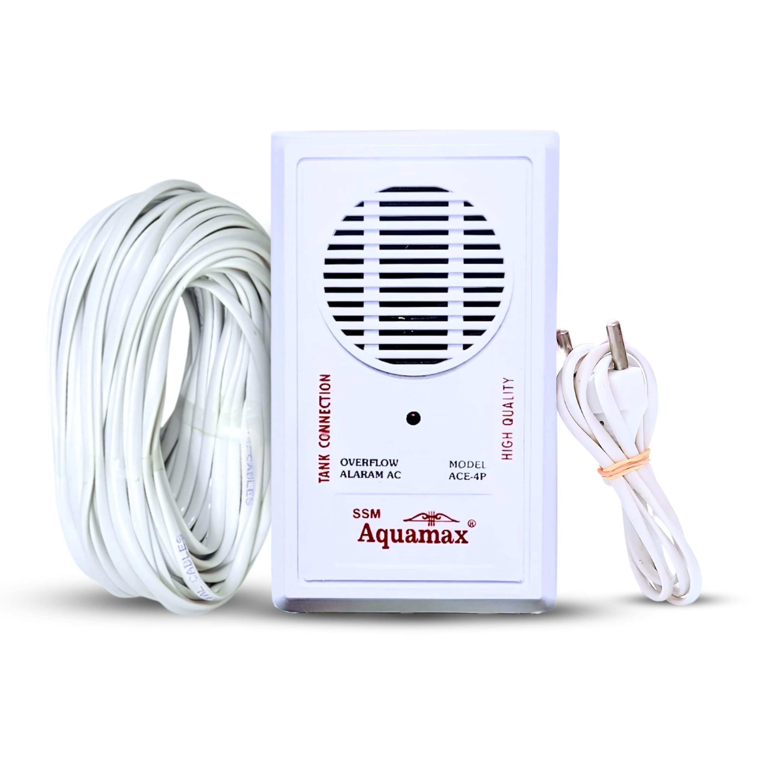 SSM Aquamax® Water Tank Overflow Alarm with 15 Meter Wire, 220V AC Supply, Human Voice in Hindi and English