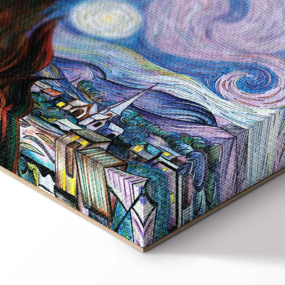 murando - Set di 4 Quadri Fonoassorbenti Vincent van Gogh Notte Stellata e Girasoli 80x80 cm Ciascuno delle Dimensioni di 40x40 cm 4 Pezzi - Quadro Acustico Stampa su Tela Camerretta l-B-0002-b-i