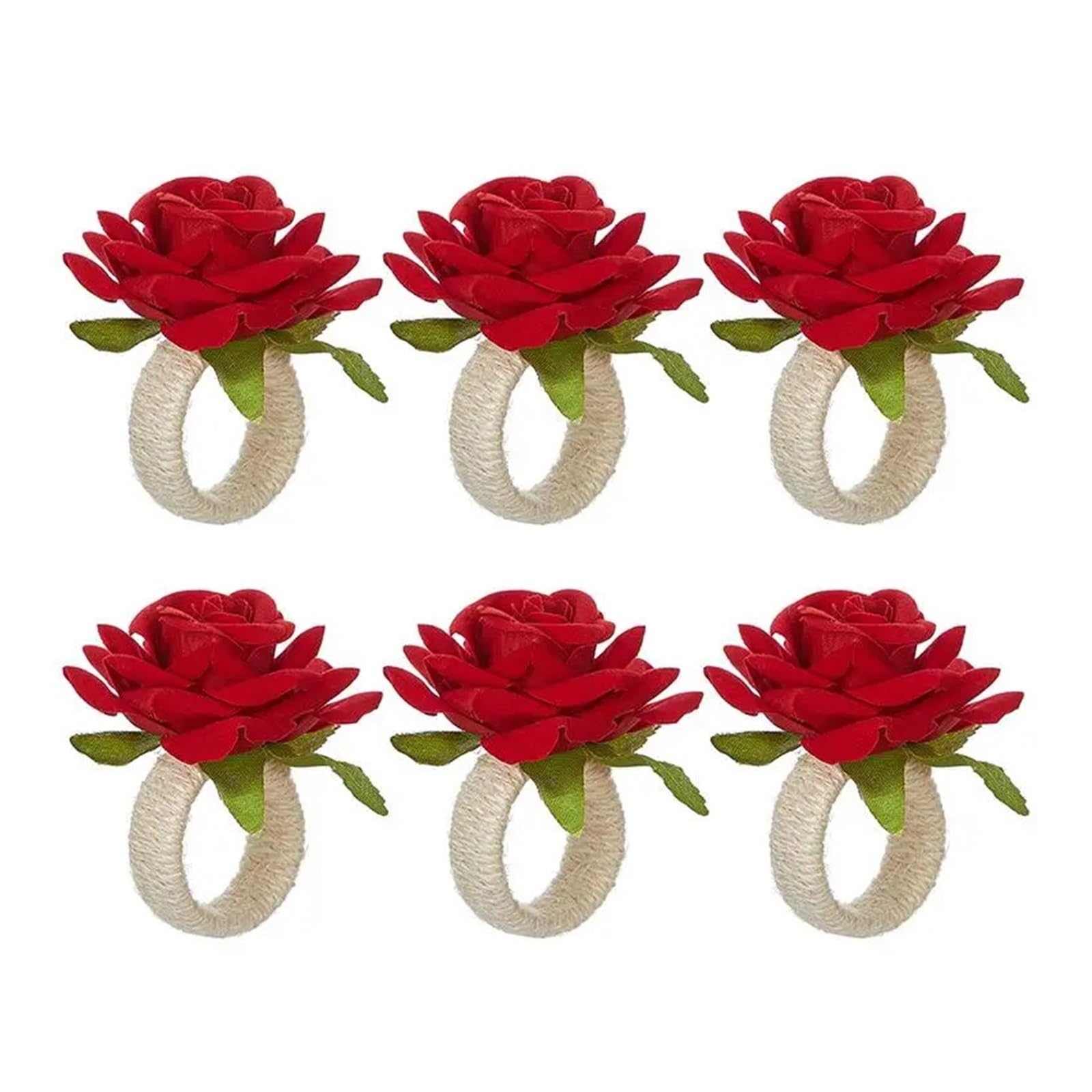 16PCS Rose Napkin Rings for Wedding Party Valentine's Day Table Decoration