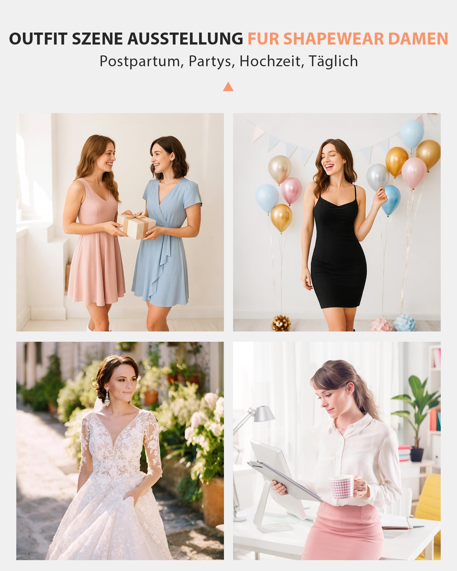 SIMIYA Shapewear - Mutande da donna a vita alta, per controllo della pancia, senza cuciture, con gamba, per donne