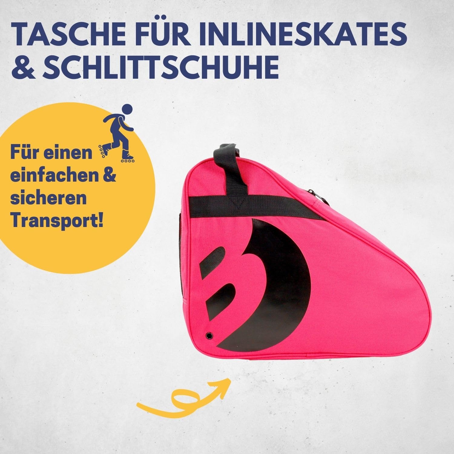 BEST SPORTING Tasche für Inlineskates und Schlittschuhe I Schlittschuhtasche mit verstellbarem Trageriemen I Rollschuhtasche I große Inliner-Tasche I Schlittschuhe Tasche