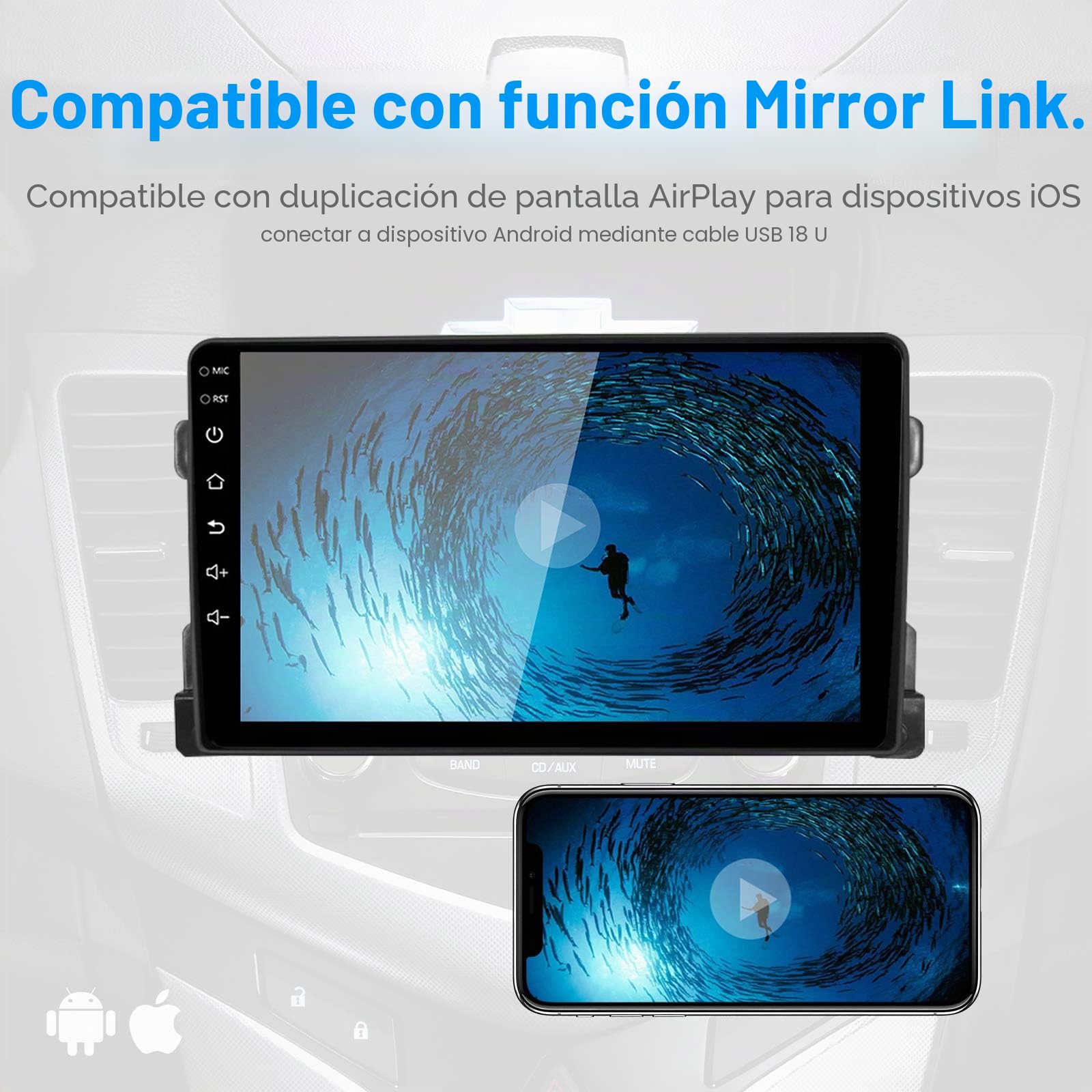 Autoradio Android 9 Pulgadas para Suzuki Grand Vitara 2006-2013 con CarPlay