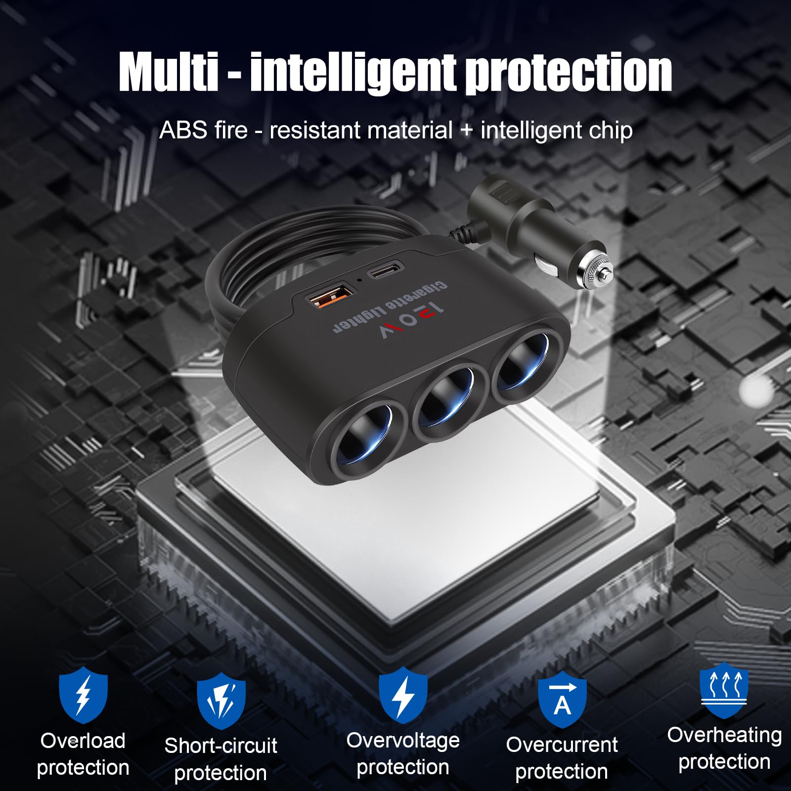 Adaptateur Allume Cigare 5 En 1, Prise Allume Cigare 12V