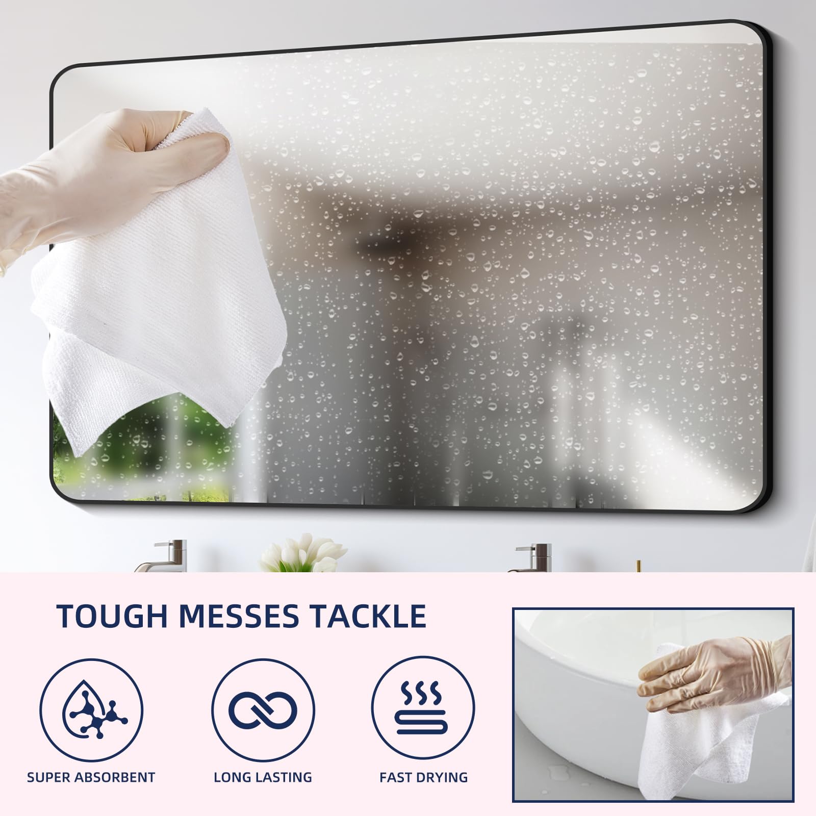 & PLUSH Rollo de paño de limpieza de microfibra, paquete de 85, toallas de microfibra extraíbles, 12 x 12 pulgadas, reutilizables, lavables, sin rayas, trapos de platos ultra absorbentes para coche