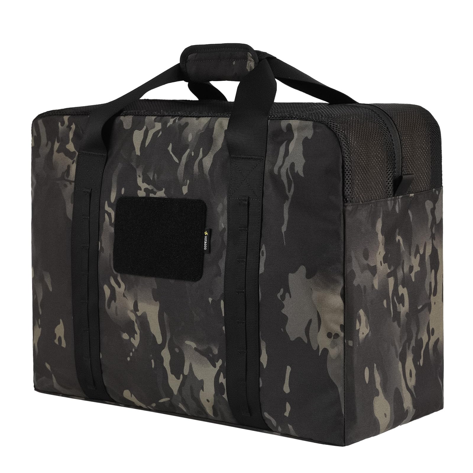 Military Tactical Bag, 52L Heavy Duty Extra Large Army Duffle for Shooting Camping Hiking Traveling Stealth Survival & More, Dark Camo, Military Duffle Bag