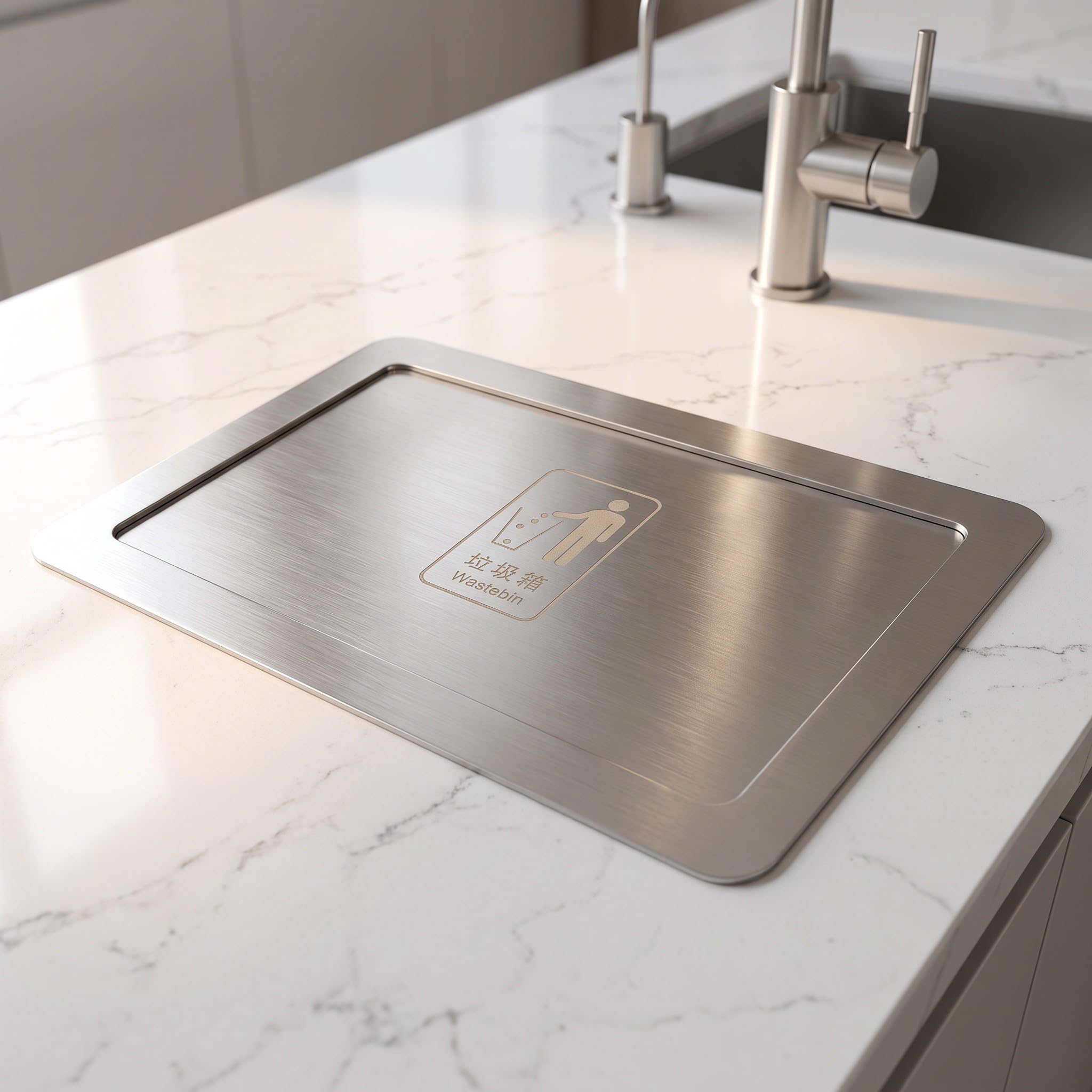 Uonlytech Couvercle de Chute à Déchets en Acier Inoxydable