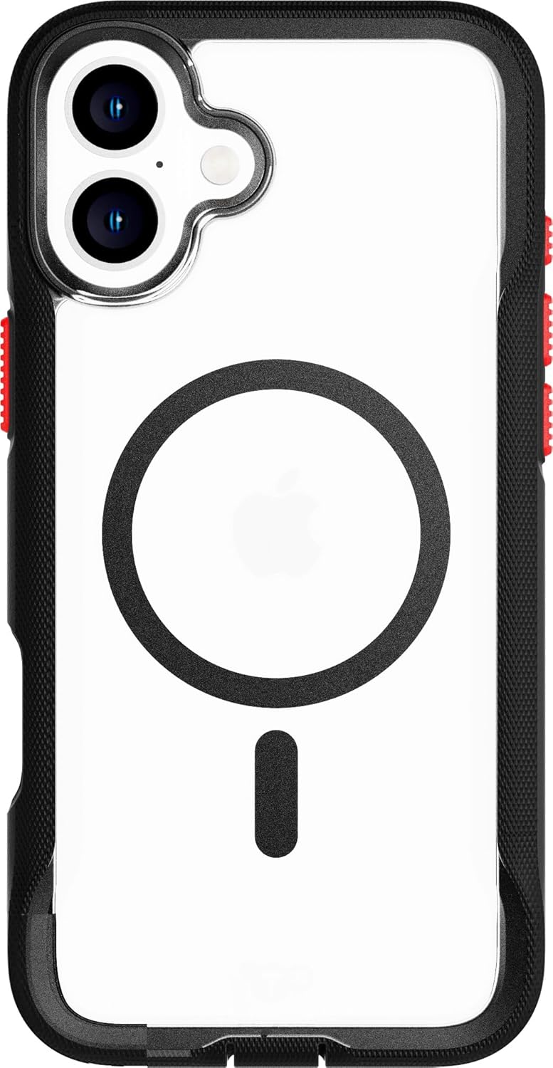 Tech21 EvoPro for iPhone 16 Plus - Compatible with MagSafe - Impact Protection Case 21x Military Standard Tested - in Clear/Black