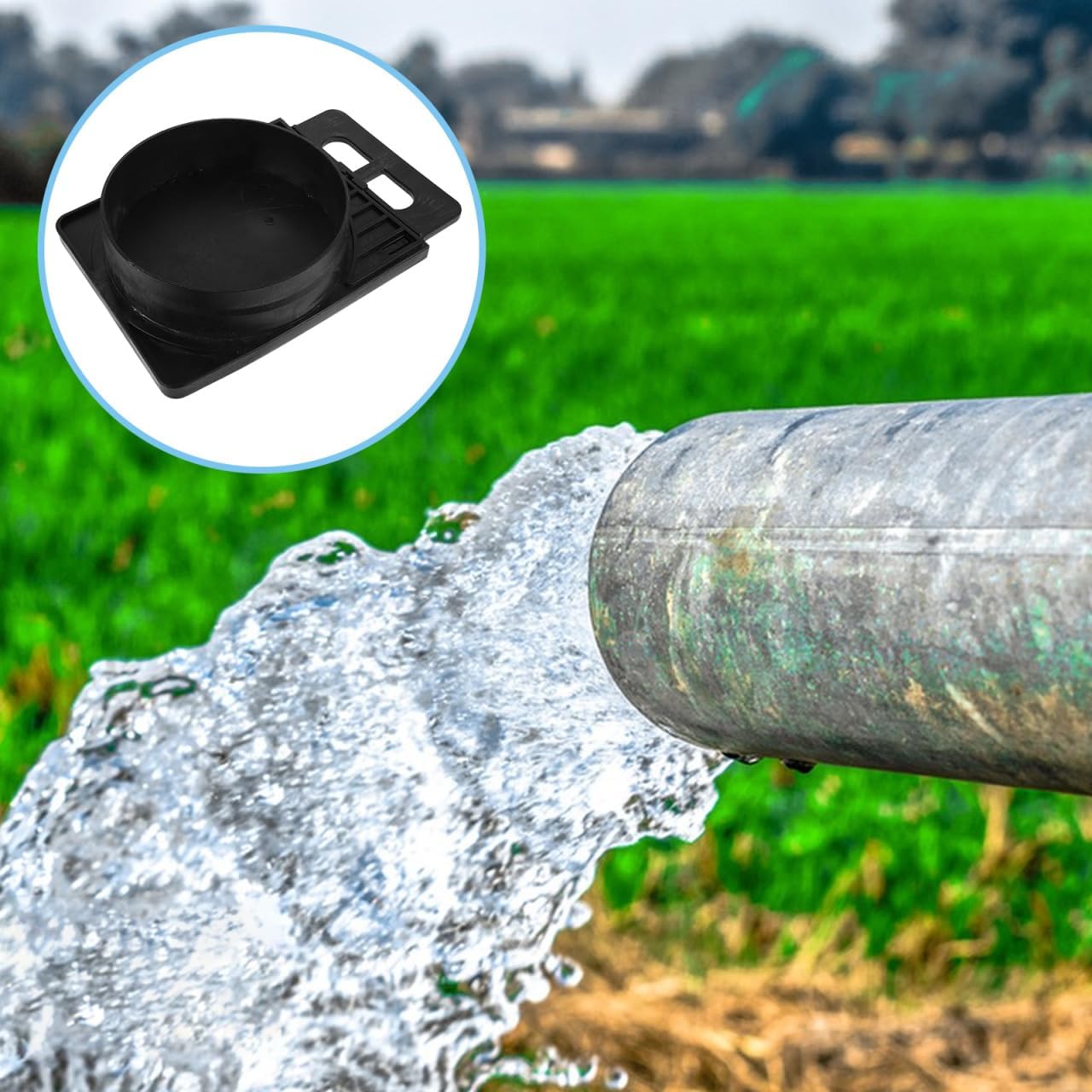 Kisangel 12 Inch Farm Irrigation Gate Water Control Outlet for Efficient Yard Drainage and Agricultural Field Water Management
