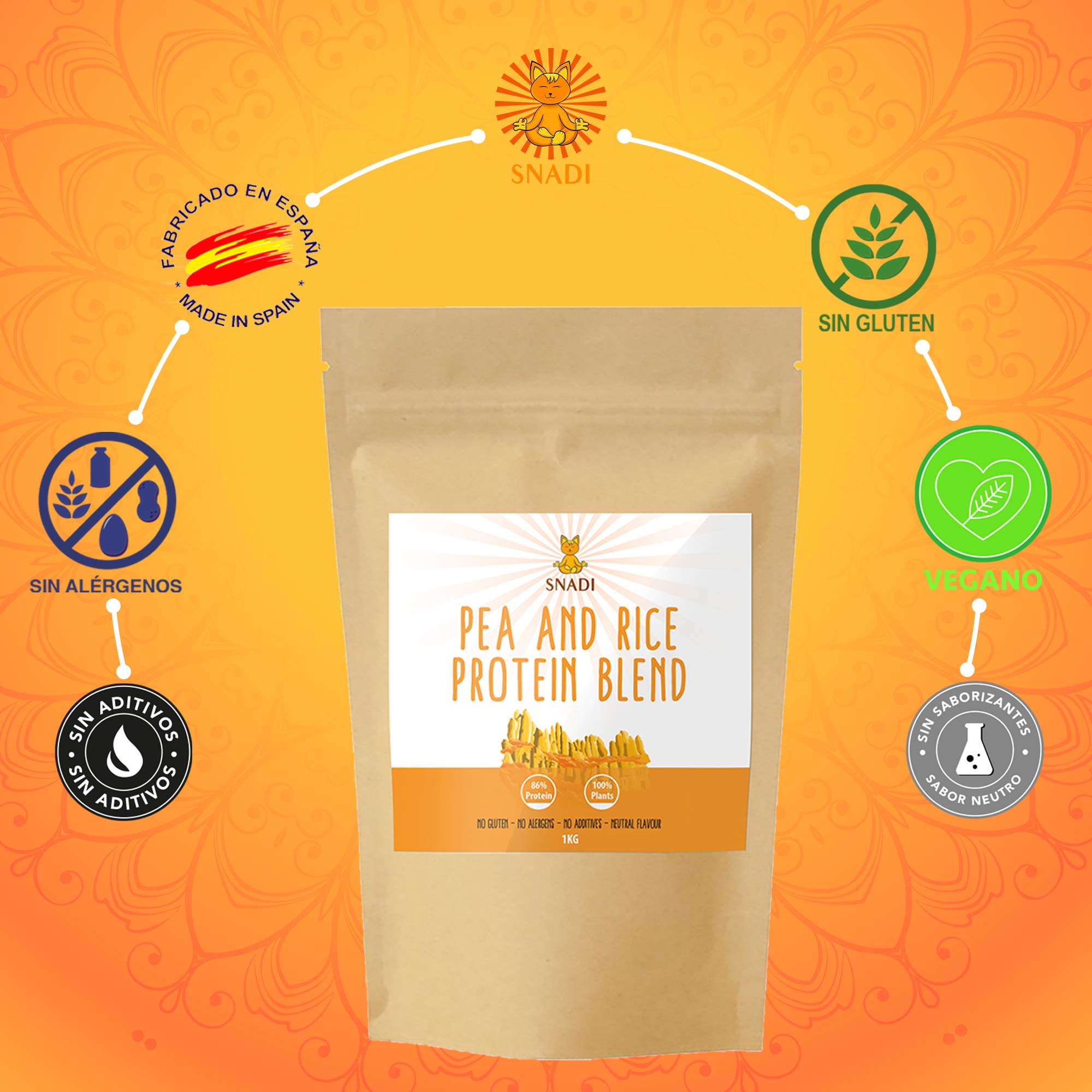 Isoliertes Veganes Protein aus Erbse und Reis | 1kg | 100% Rein | Hoher Proteingehalt | Glutenfrei | Leicht Verdaulich | Ohne Zusatzstoffe | Nahrungsergänzungsmittel