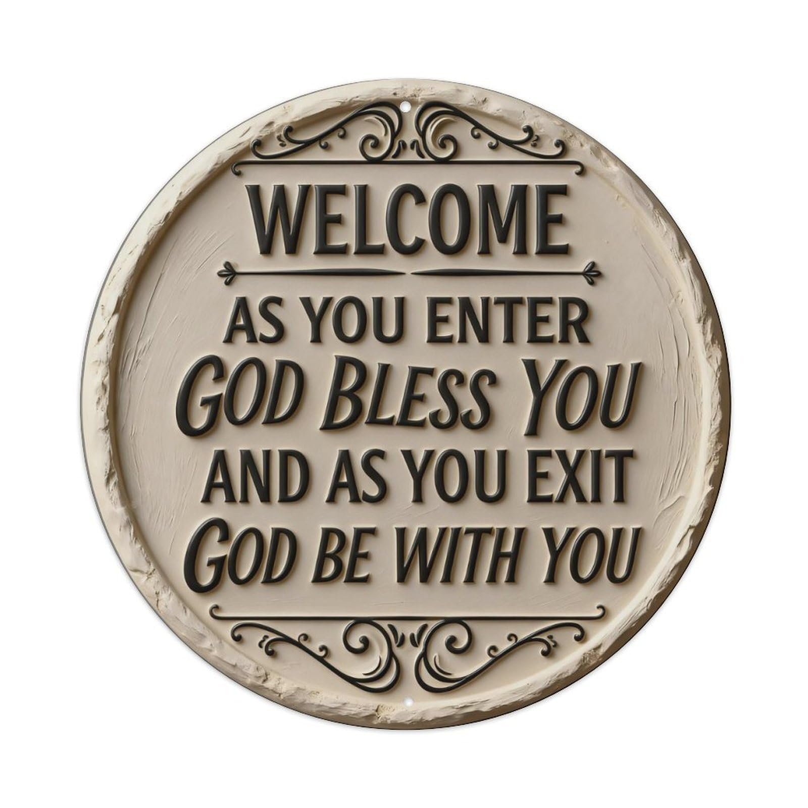 Zlatcbu Vintage Welcome As You Enter God Bless You And A_16bm7 Metal Tin Sign Retro Wall Art Poster, Decor For Home Living Room Bar Cafe Garage, 8X8 Inch