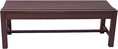 Shine Company Backless Outdoor Bench, 4-Feet, Chateau Brown