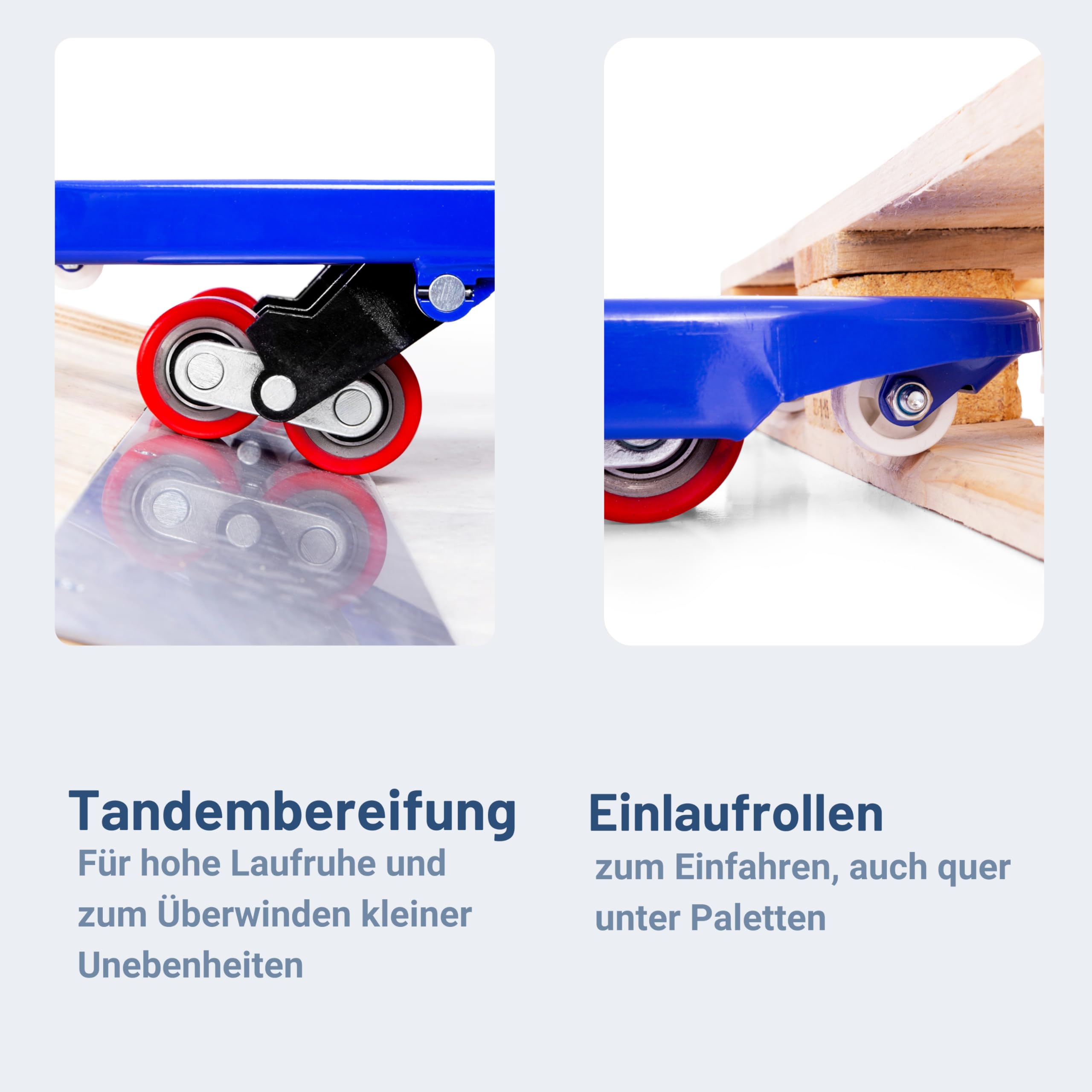 Pallit Hubwagen 2500 kg Palettenwagen 1150 mm Gabellänge PU Rollen Robuster Gabelhubwagen mit PU Polyurethan Rollen Handhubwagen aus Stahl, langlebig Palettenhubwagen SIX
