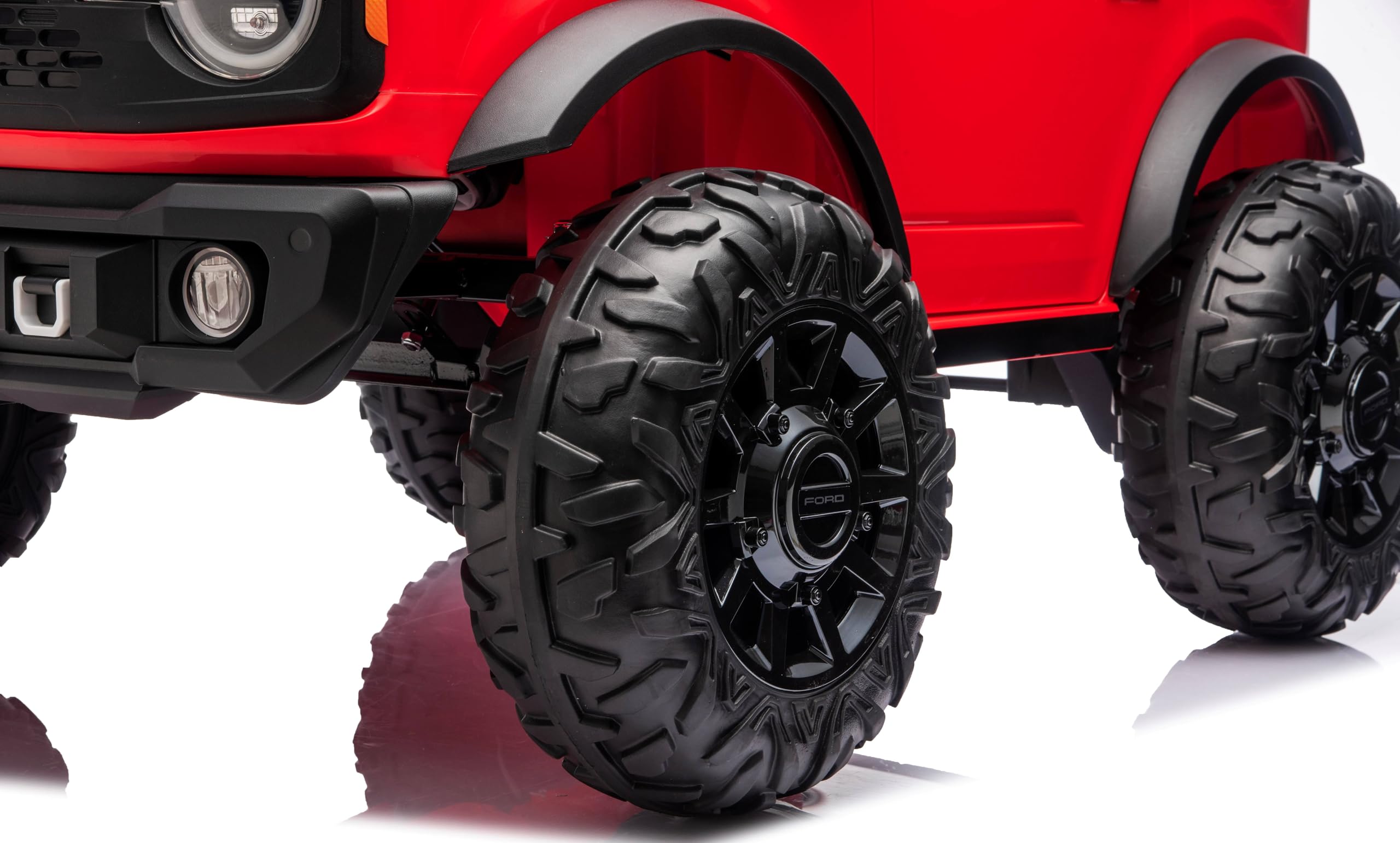 Set 4 Ruote in Gomma EVA XL con Copriruota per Auto Elettrica per Bambini Nuova Ford Bronco 24V – Ruote Antiscivolo Silenziose, Maggiore Aderenza e Comfort di Guida