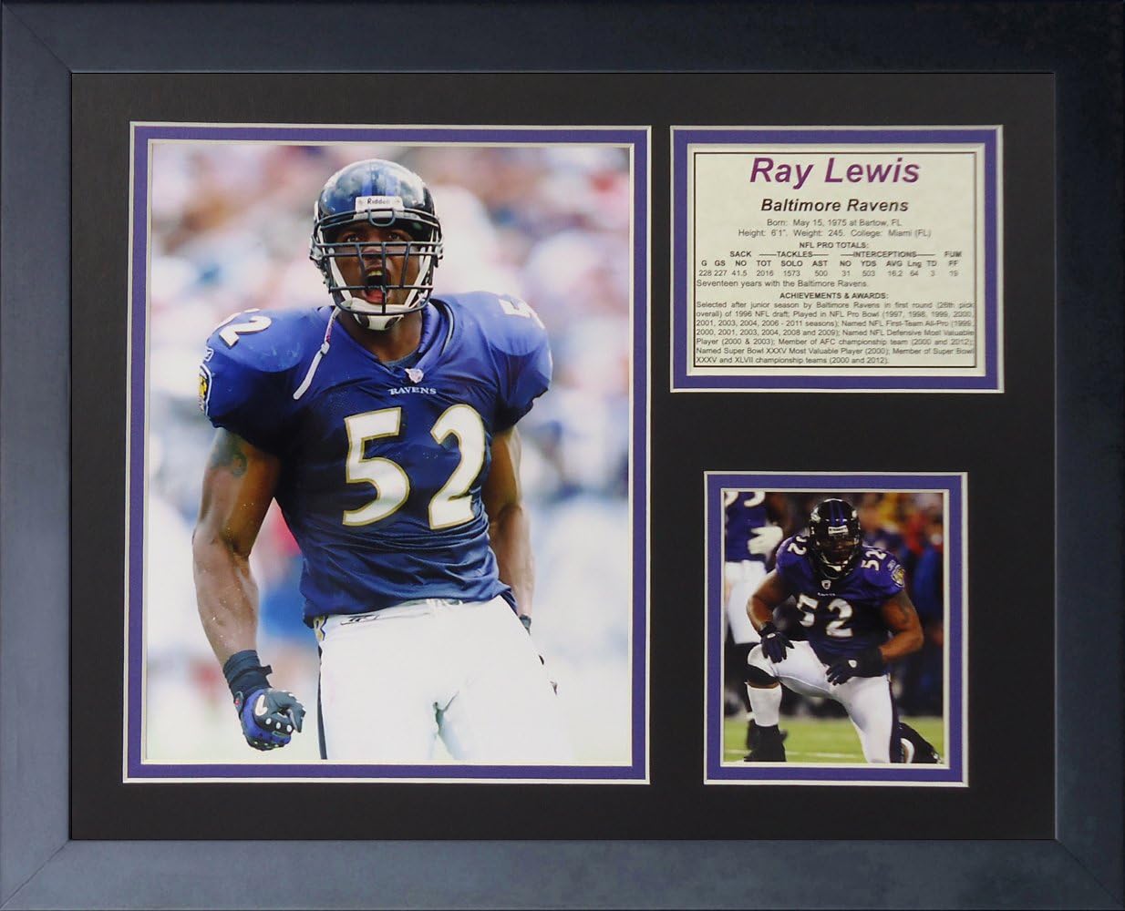 Ray Lewis - Home 11" x 14" Framed Photo Collage by Legends Never Die, Inc.