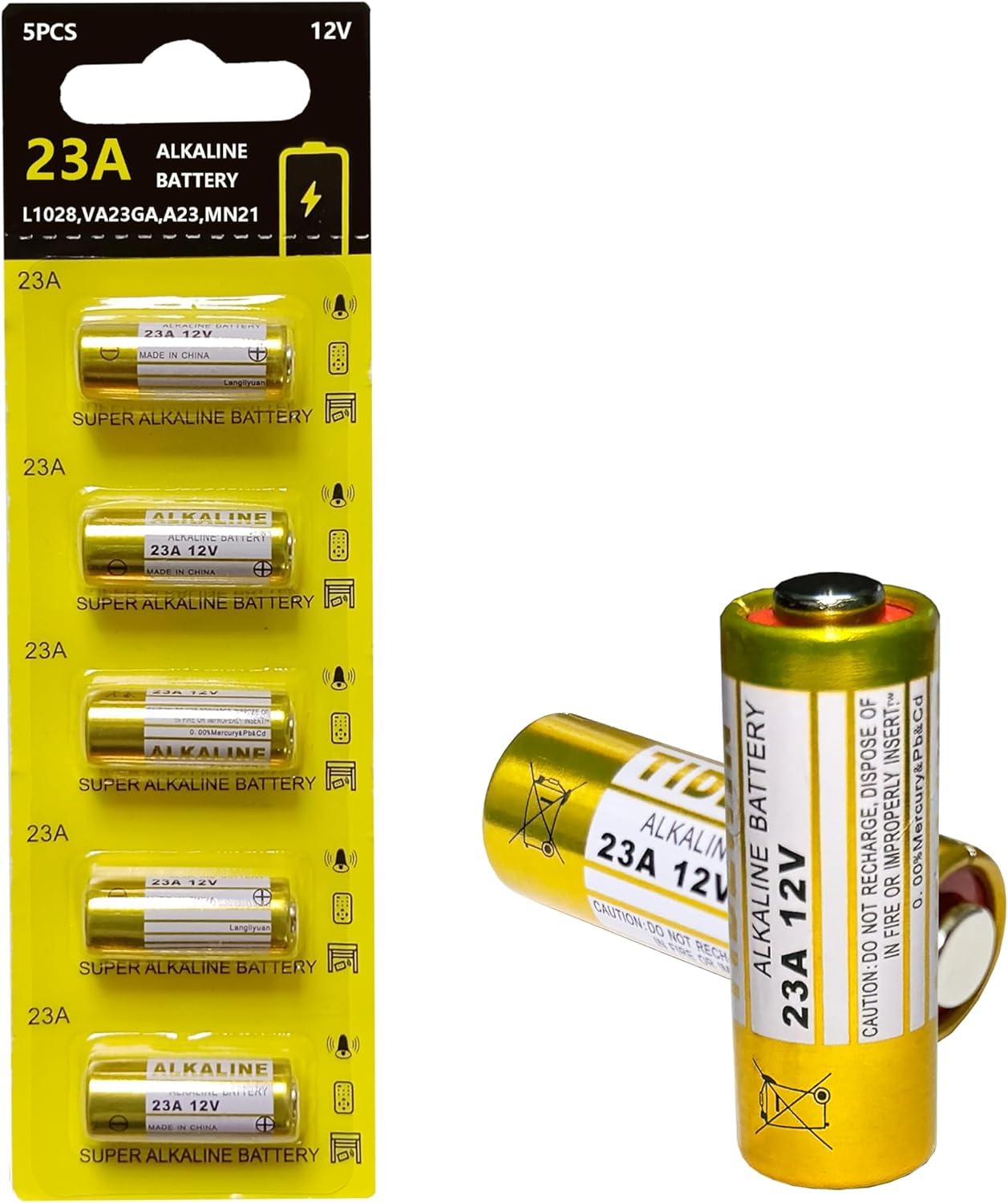 Lot de 500 piles Varta P23GA 12V A23 MN21 pour télécommande et alarme