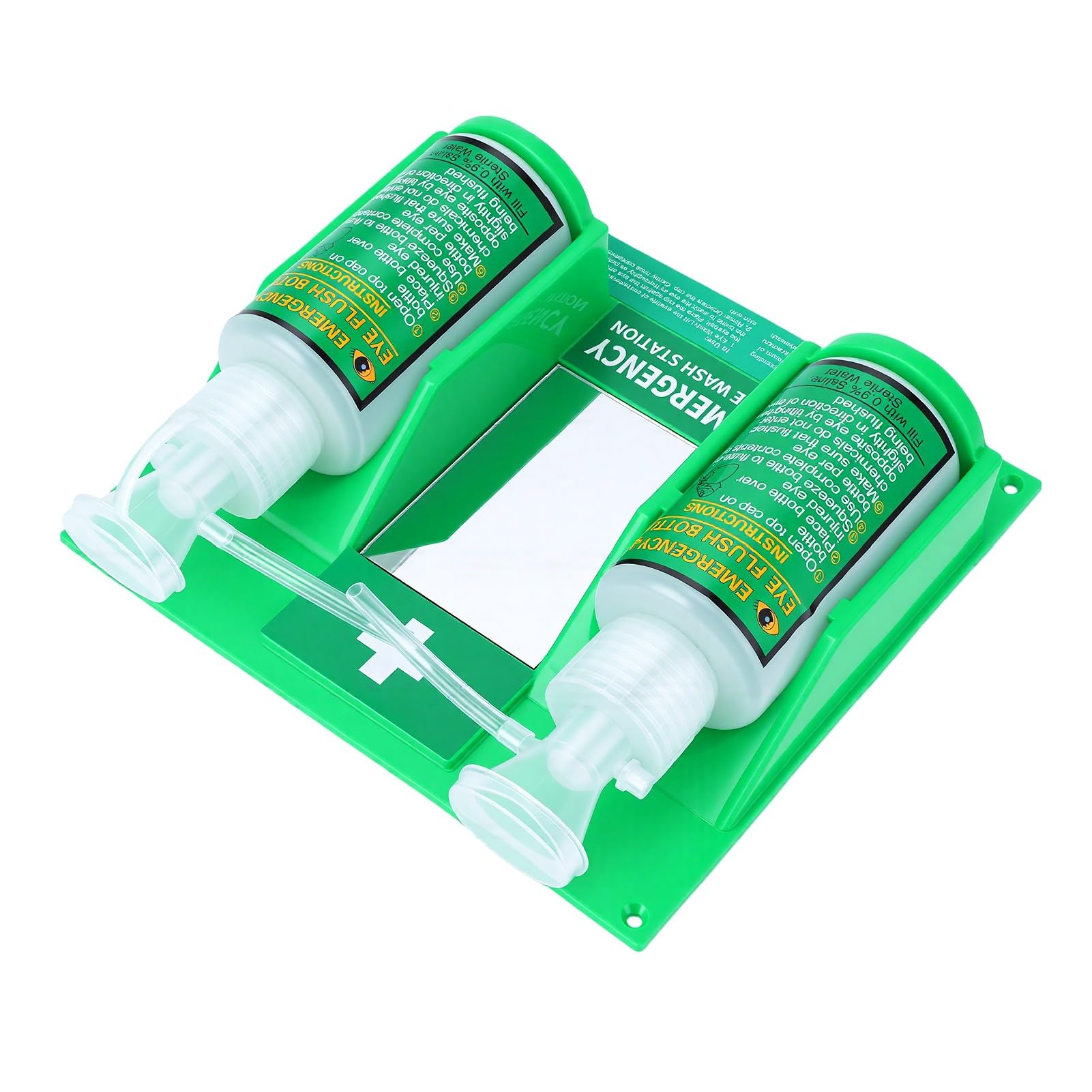 Eujgoov Estación Lavaojos Portátil, Kit de Lavado Ocular con Espejo y 2