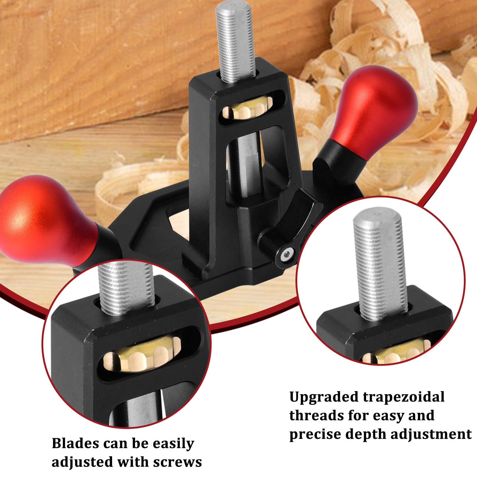 Pialletto A Mano per Legno,Pialla per Legno,Aereo Del Router Regolabile Rasoio per Legno per Lavori Di Falegnameria, Rifilatura, Piallatura E Levigatura Di Superfici.