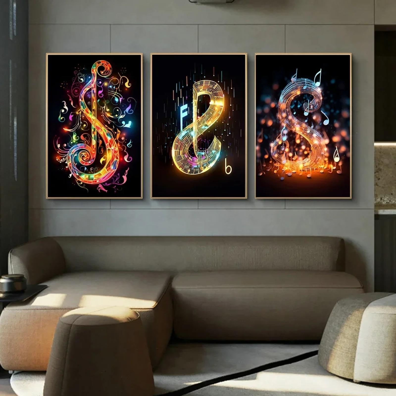 Affiches de notes de musique colorées décoration salon - 6