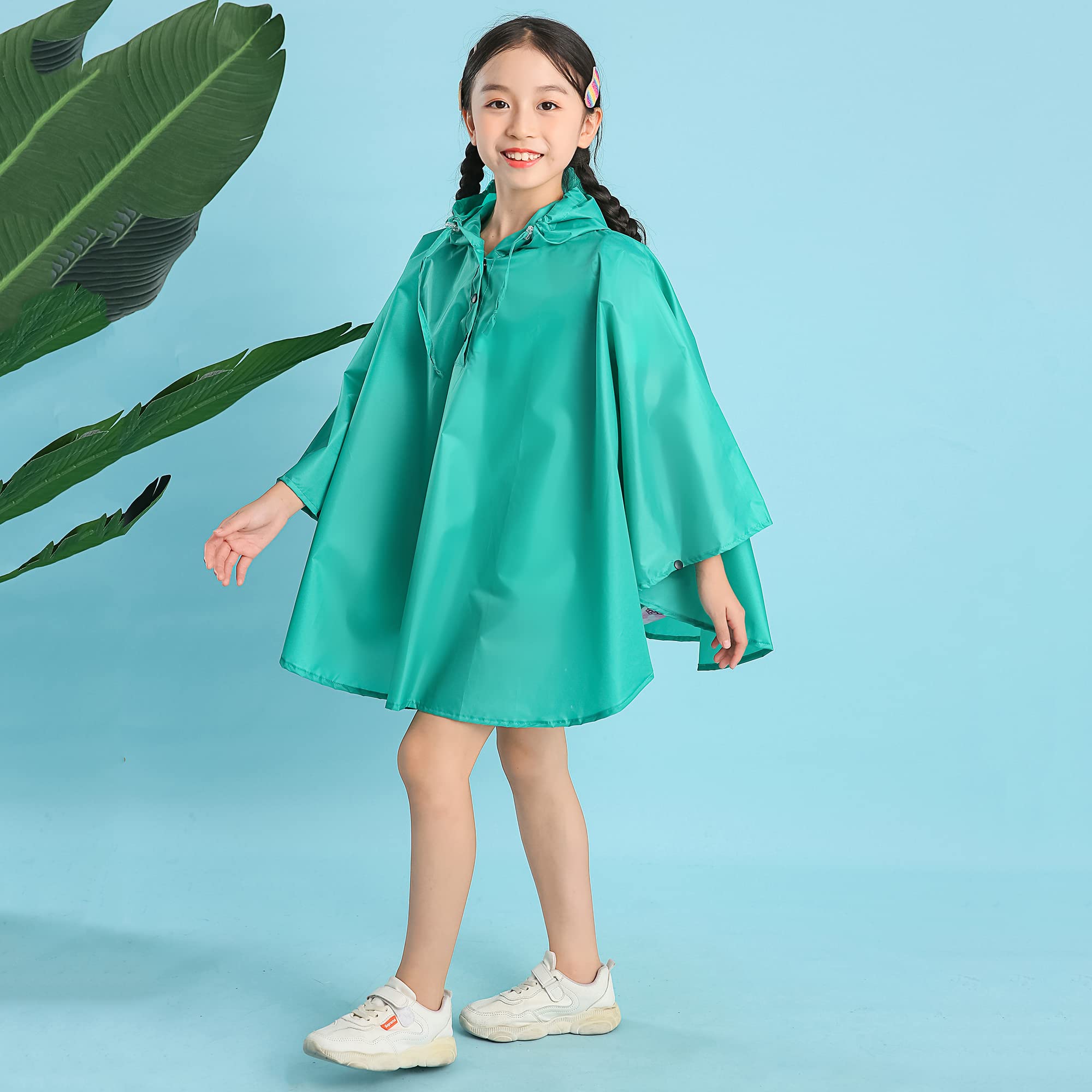 Bambini Impermeabile Giacca da Pioggia Poncho da Pioggia Bambina Incappucciato Riutilizzabile Cappotto di Pioggia Bello come Materiale e ha la Sua Sacca 1-12 anni