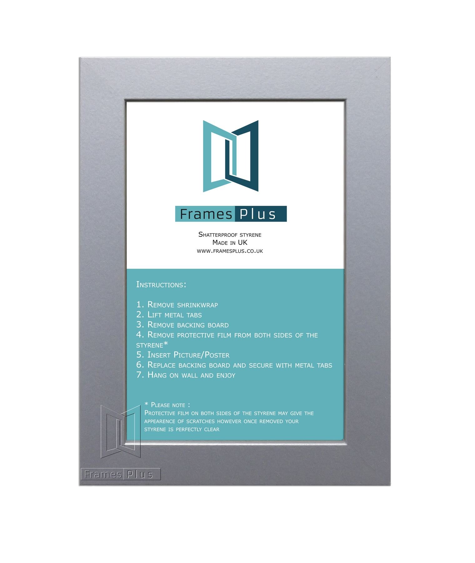 SILVER WOODEN EFFECT PICTURE PHOTO FRAMES SIZE: 60cm x 50cm, PORTRAIT OR LANDSCAPE READYMADE
