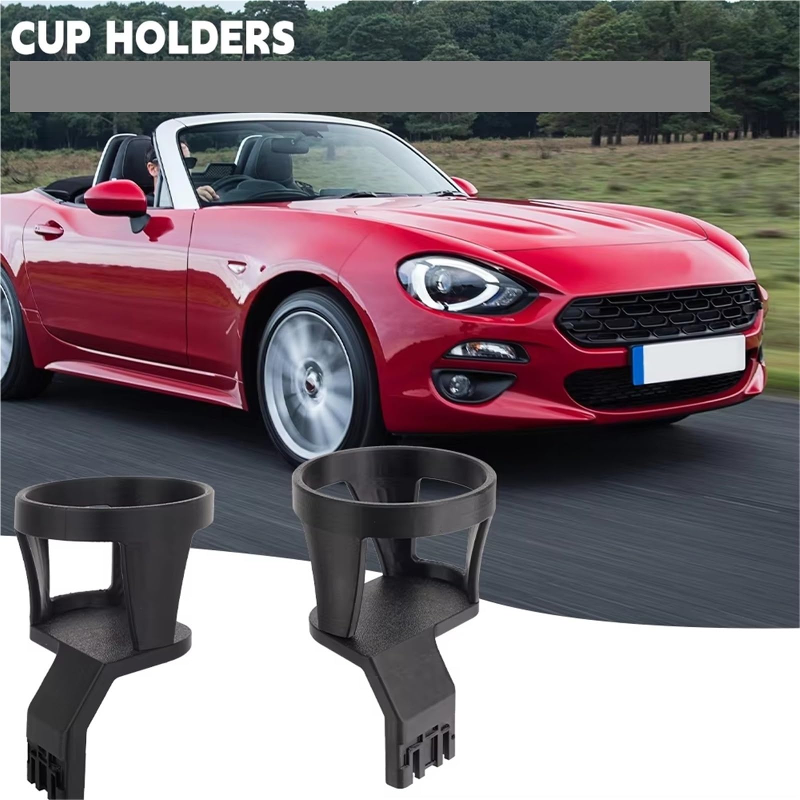Auto Getränkehalter Kompatibel Mit FIAT for 124 for Spider 2-teiliges Kaffeetassenhalter-Set, Getränkehalter Mit Klebeband