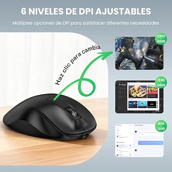 TECKNET Wireless Ergonomic Mouse, Multi-Device Bluetooth Mouse