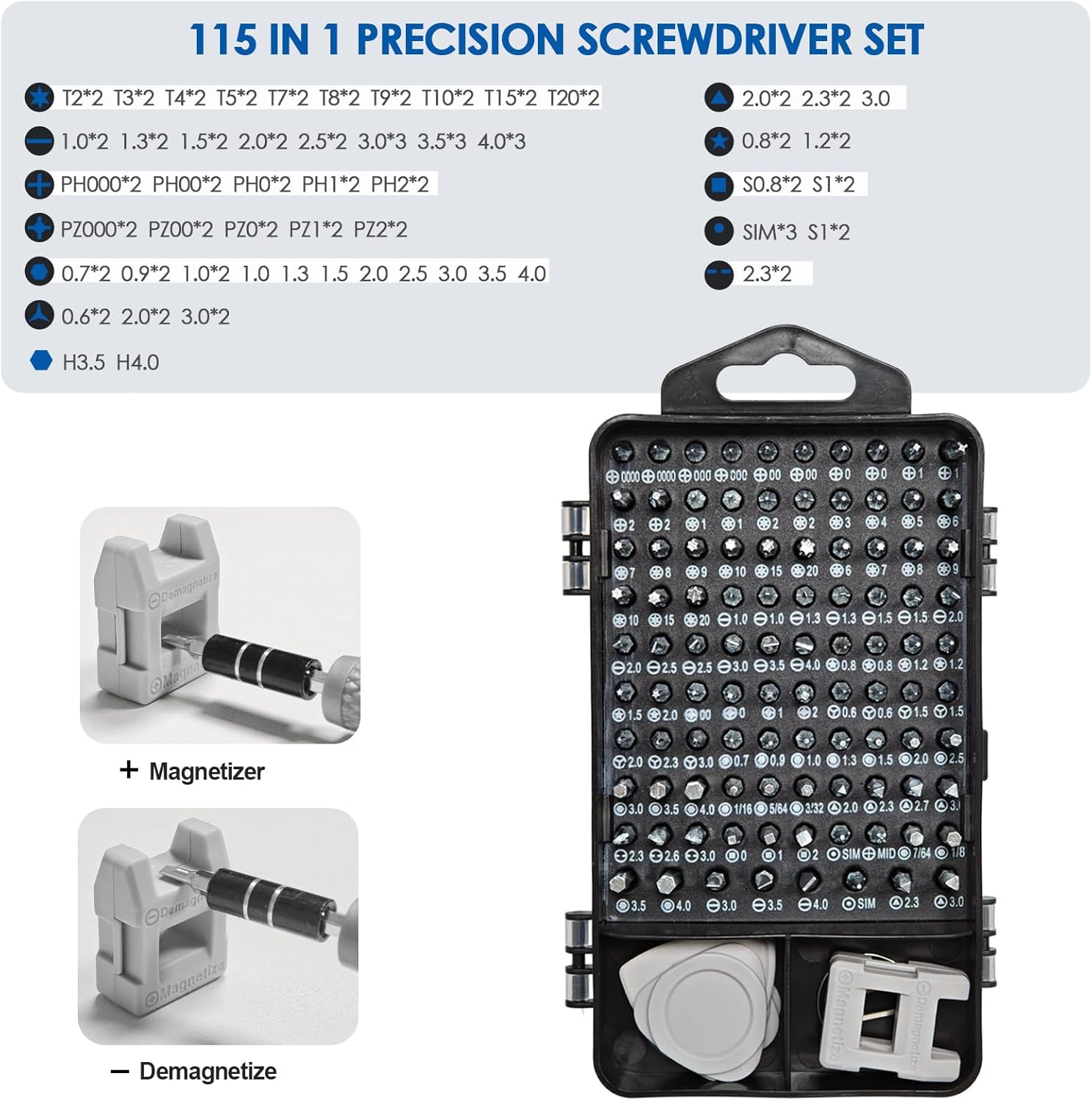 Precision Screwdriver Set, 115-in-1 Electronics Repair Tool Kit for Computer, Laptop, Phone, Watch, Game Console, Electronic,PC Repair Tool Kit