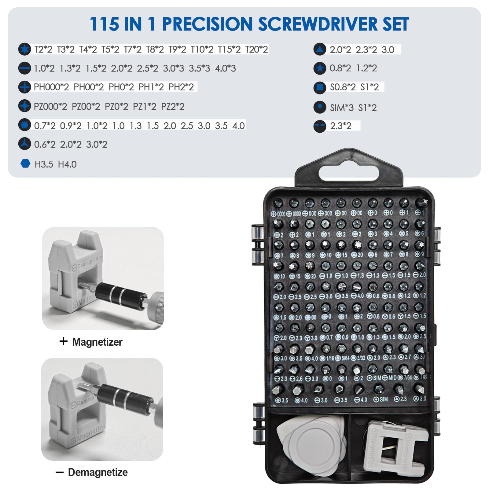 Precision Screwdriver Set, 115-in-1 Electronics Repair Tool Kit for Computer, Laptop, Phone, Watch, Game Console, Electronic,PC Repair Tool Kit — view 4