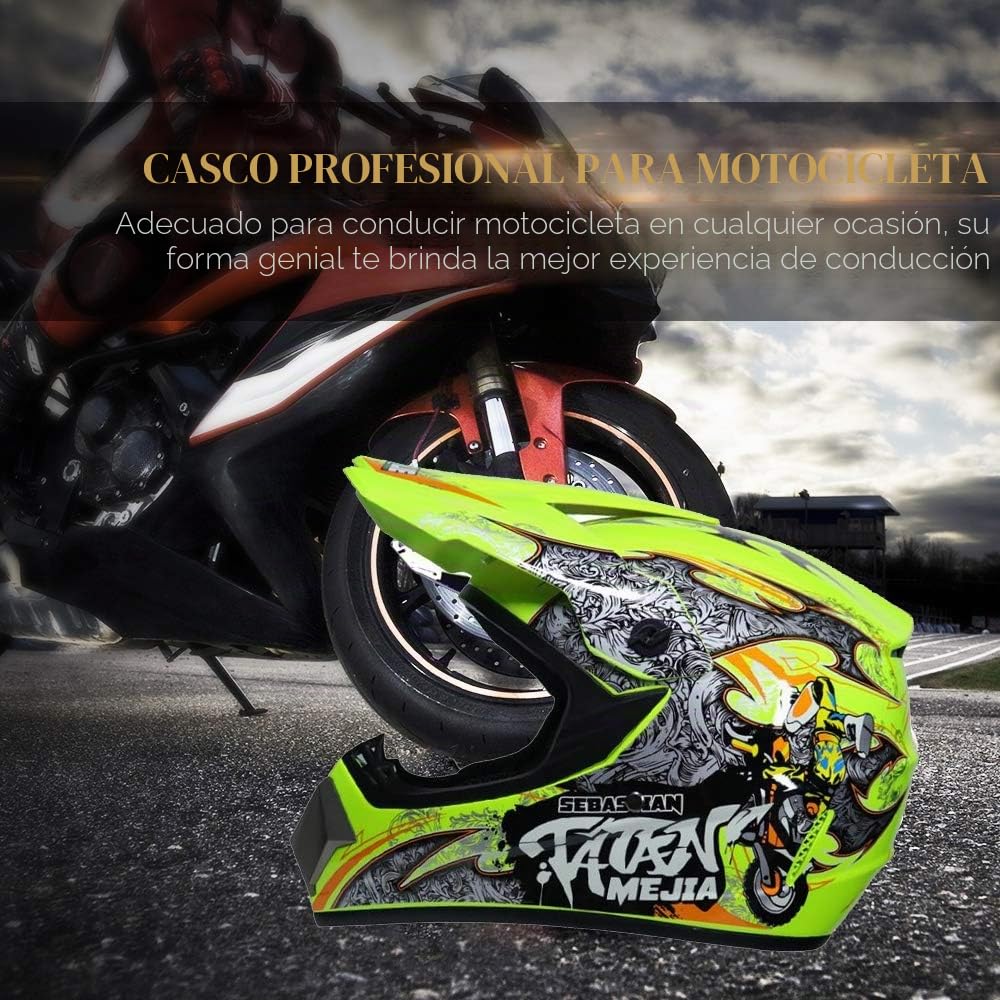 Motos Motocross Cascos y Guantes y Gafas estándar para niños ATV Quad Bicicleta go Casco de Kart