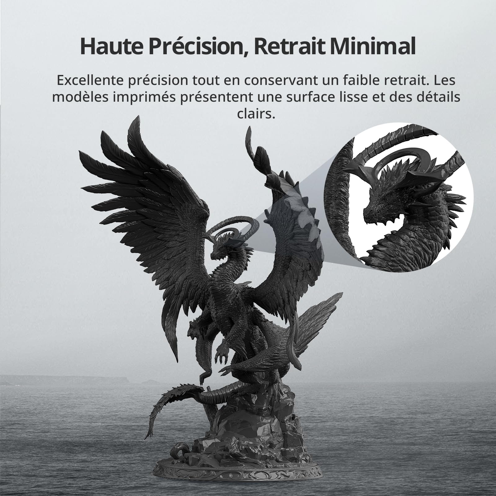 ANYCUBIC Résine Résistante 2.0 pour Impression 3D, Tough Resin 2.0, Résine à Haute Ténacité, Faible Odeur, Résine Photopolymère Rapide UV 405nm pour imprimante 3D LCD, Noir 1000g