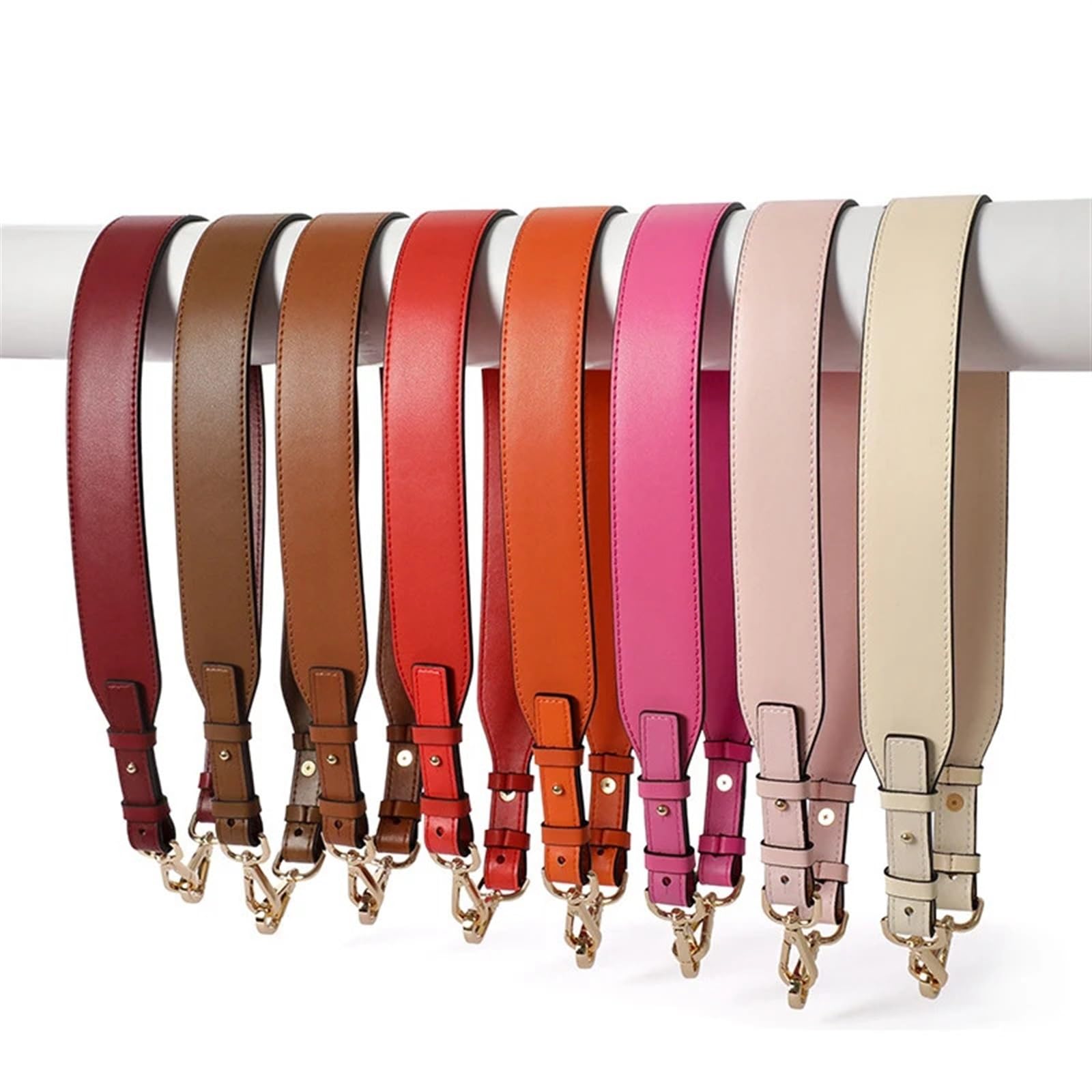 Bolso de Hombro de Cuero Desmontable con Correa Ajustable, Asas for Bolsos, Hebillas for cinturón de Repuesto, Ancho de 3,8 cm para bandoleras(Orange)