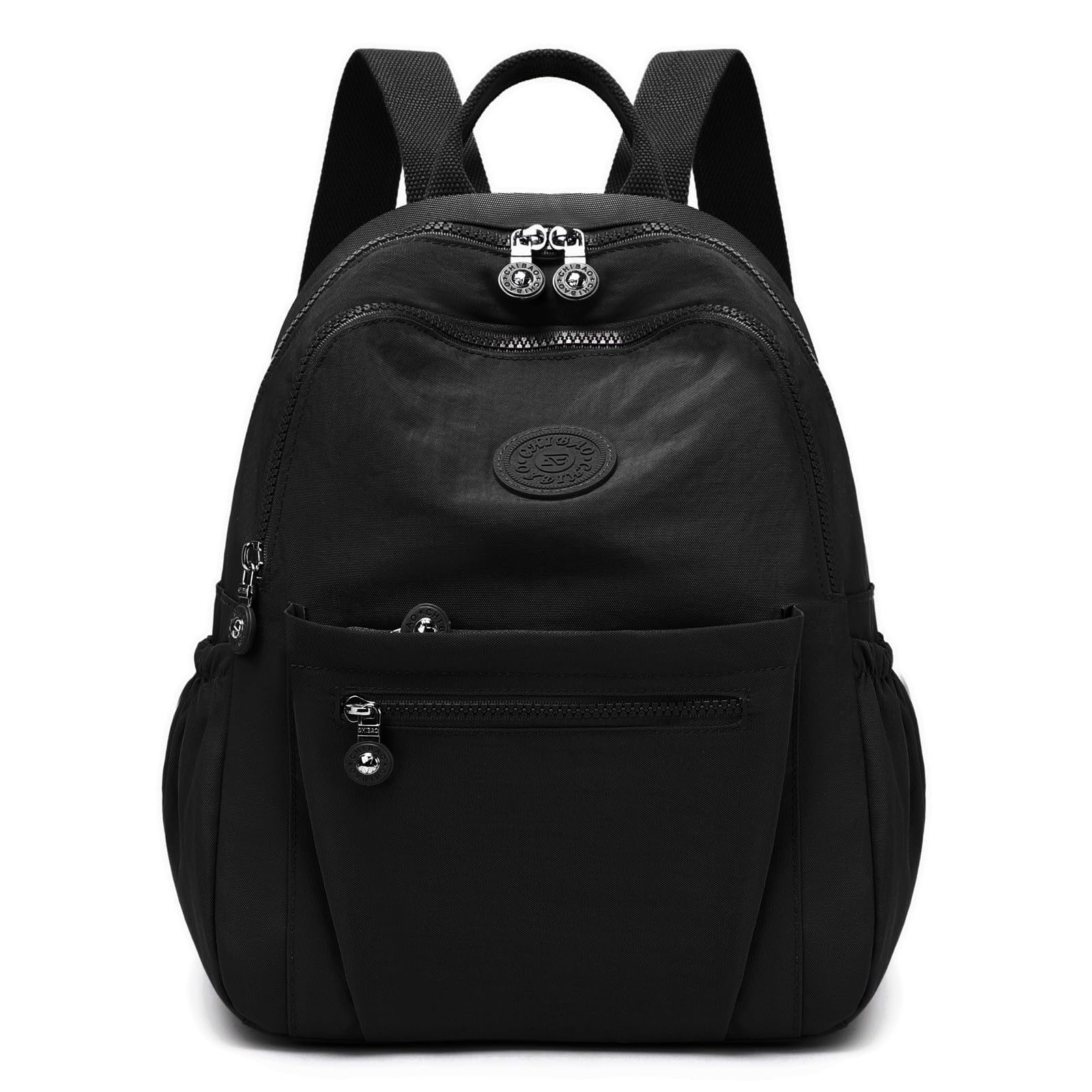 Backpack Purse for Women Ladies Nylon Bag Casual Daypack Travel Shopping Pack (A Style Black)