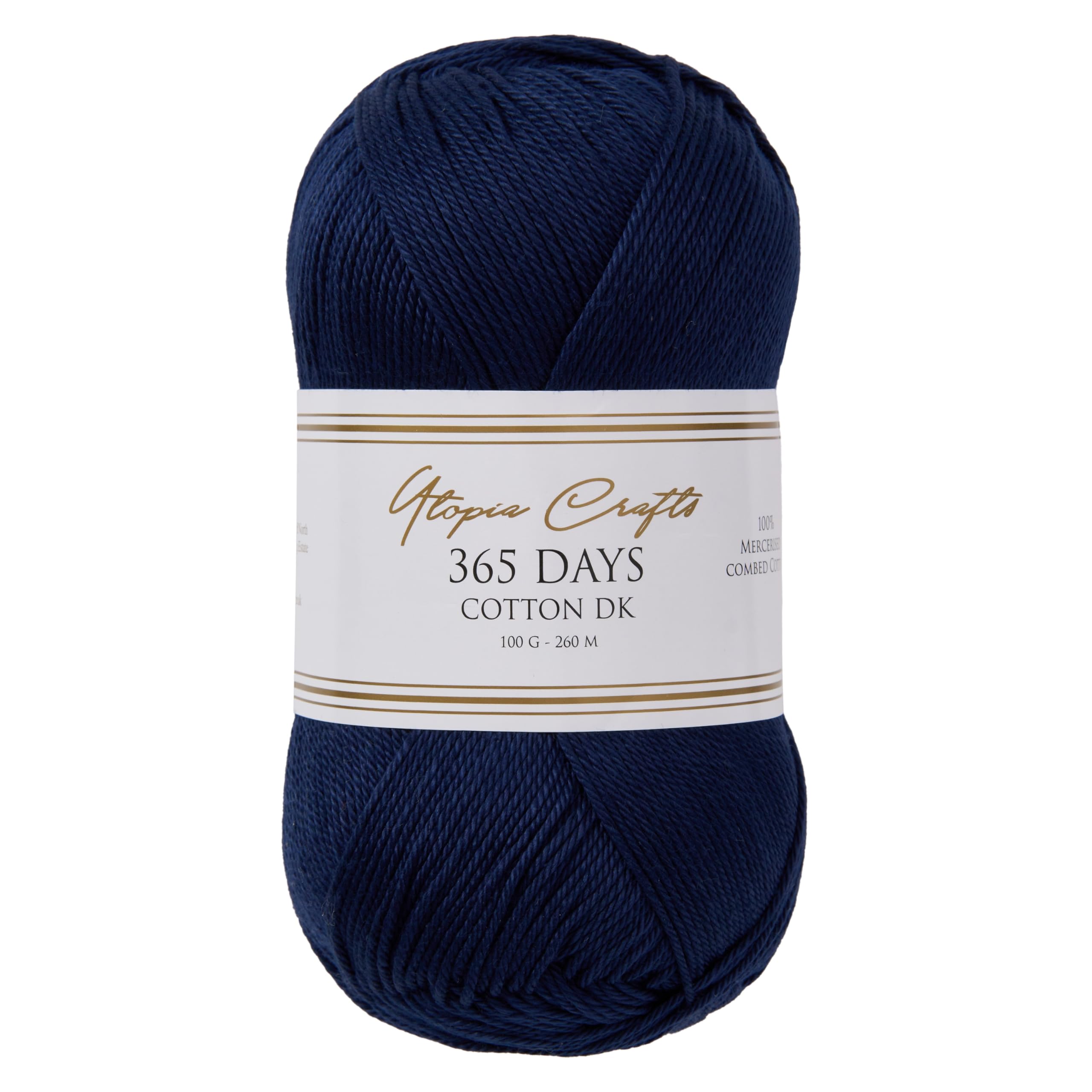 Utopia Crafts 365 Days Mercerised Combed Cotton DK Yarn for Knitting & Crochet 100g (Midnight Blue) โ image 1