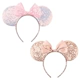 Mouse Ears Bow Headbands Glitter Party Decoration Cosplay Costume for Girls & Women