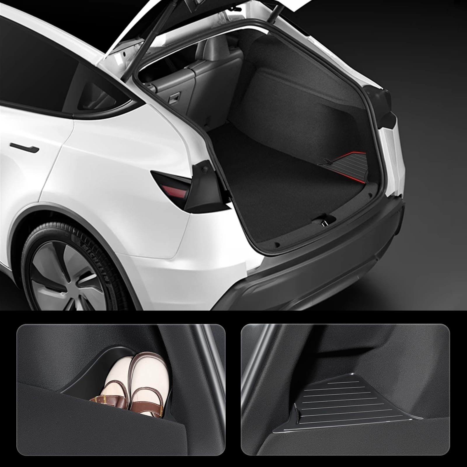topfit Model Y Juniper Bacs de rangement en TPE boîte de rangement latérale arrière pour Tesla Model Y Juniper 2025-2026