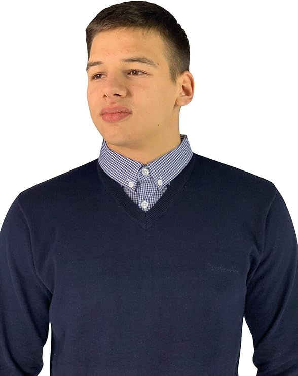 Jumper with shirt collar attached mens Clearance