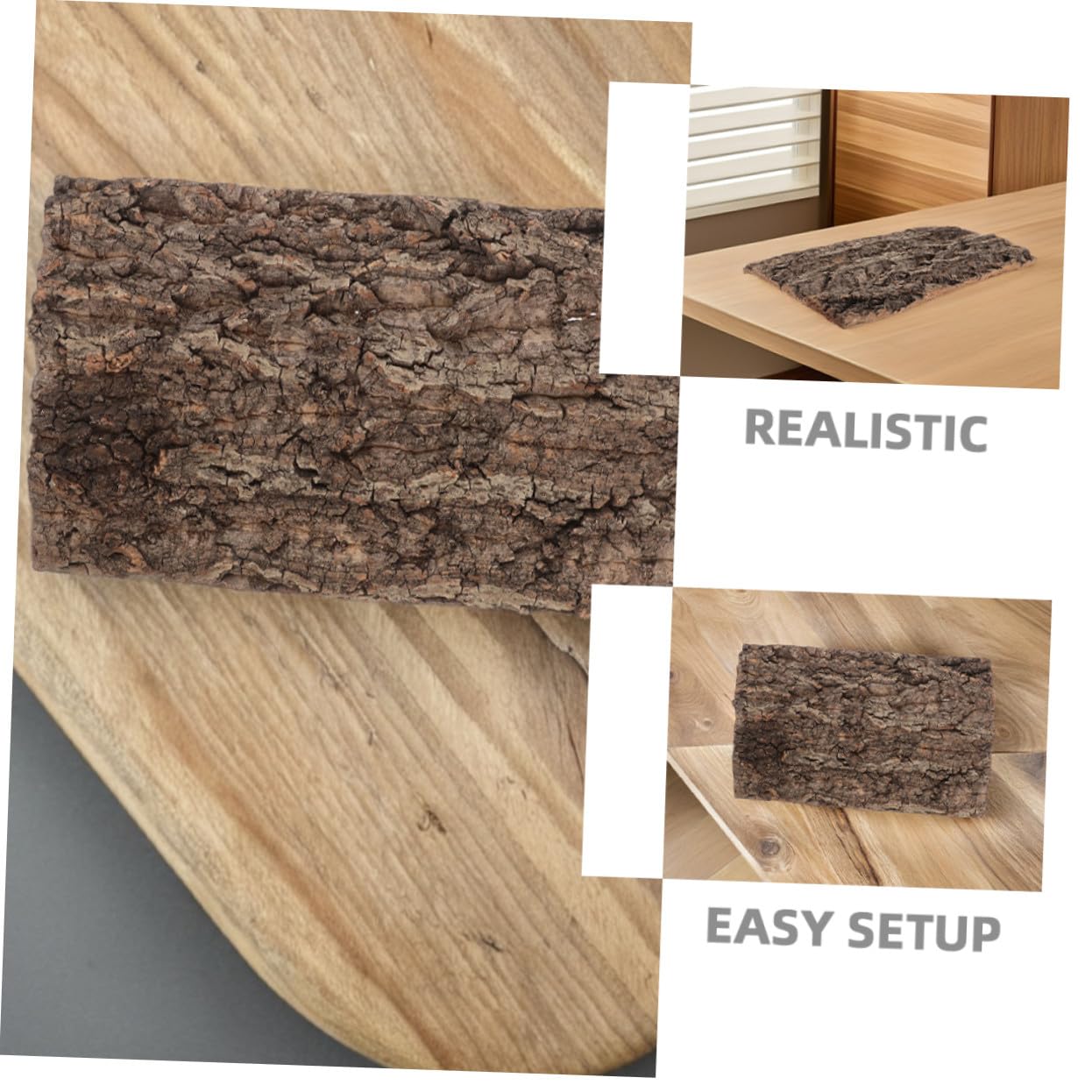 2 Stück Natürliche Korkrinde Rückwand für Terrarien und Aquarien Langlebige Reptilien Klettermatte Authentischer Baumrinden Hintergrund Einfache für Schlangen Spinnen Fische